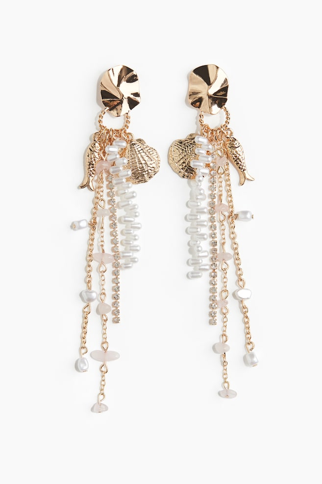Dangle Earrings - Gold-colored - 1