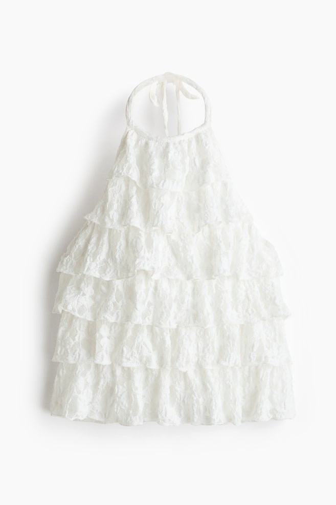 Top de capas en encaje - Blanco - 1