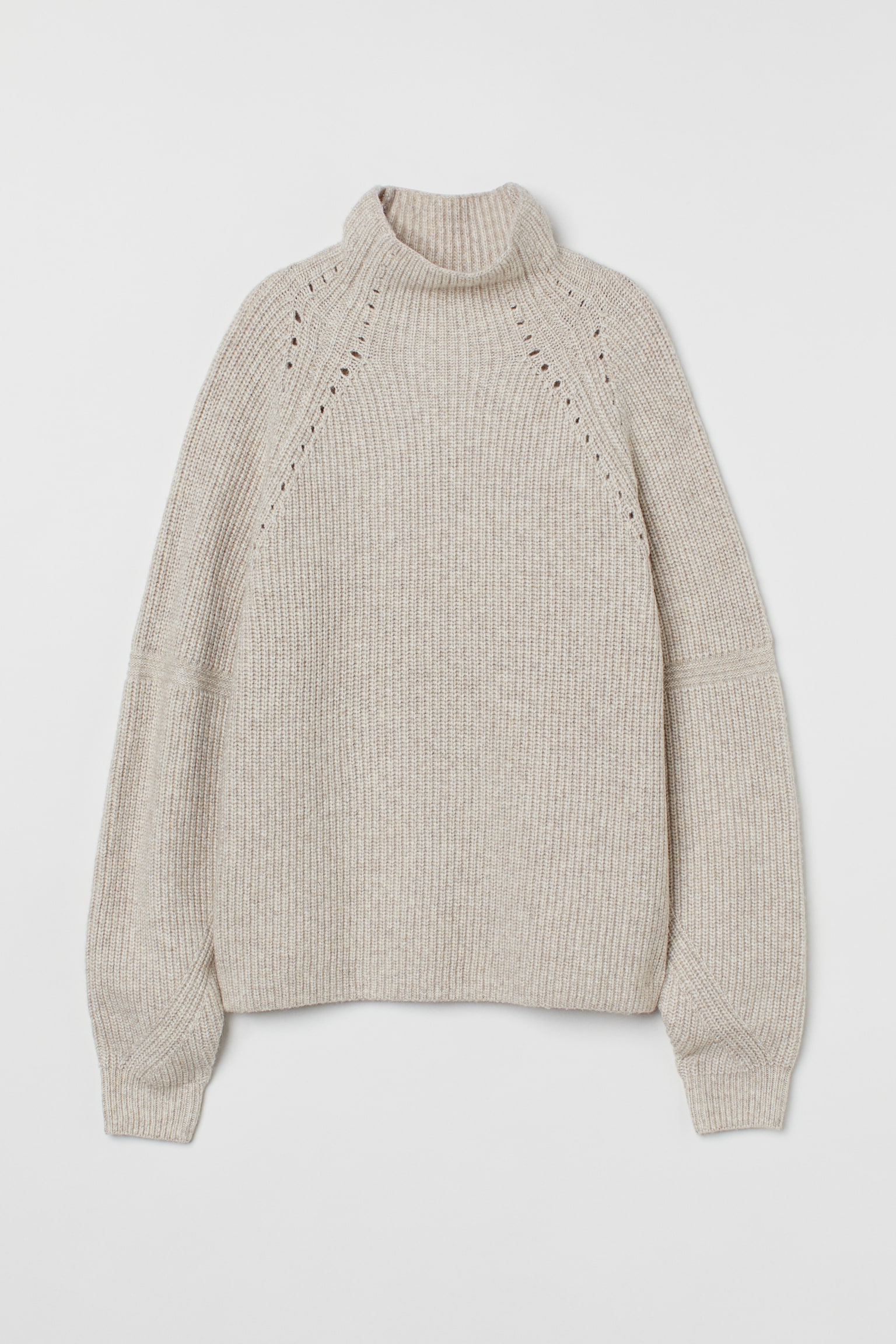 Jersey en punto de canalé - Beige claro jaspeado