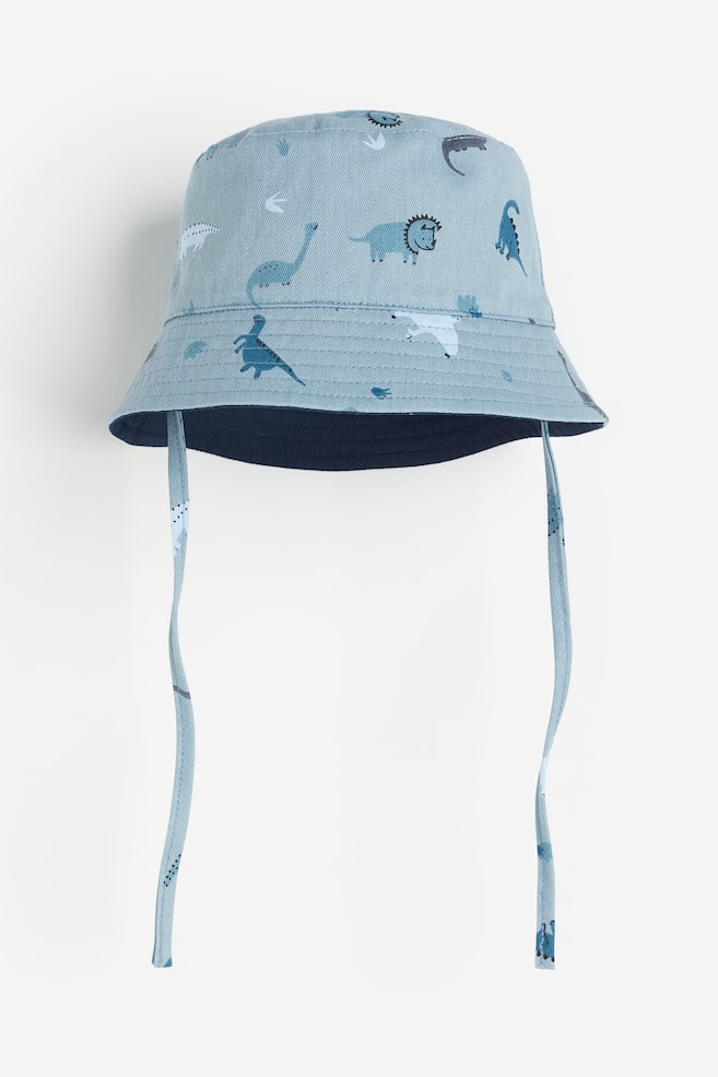Wendbarer Bucket Hat - Blau/Dinosaurier/Hellblau/Gestreift/Hellrosa/Geblümt - 1