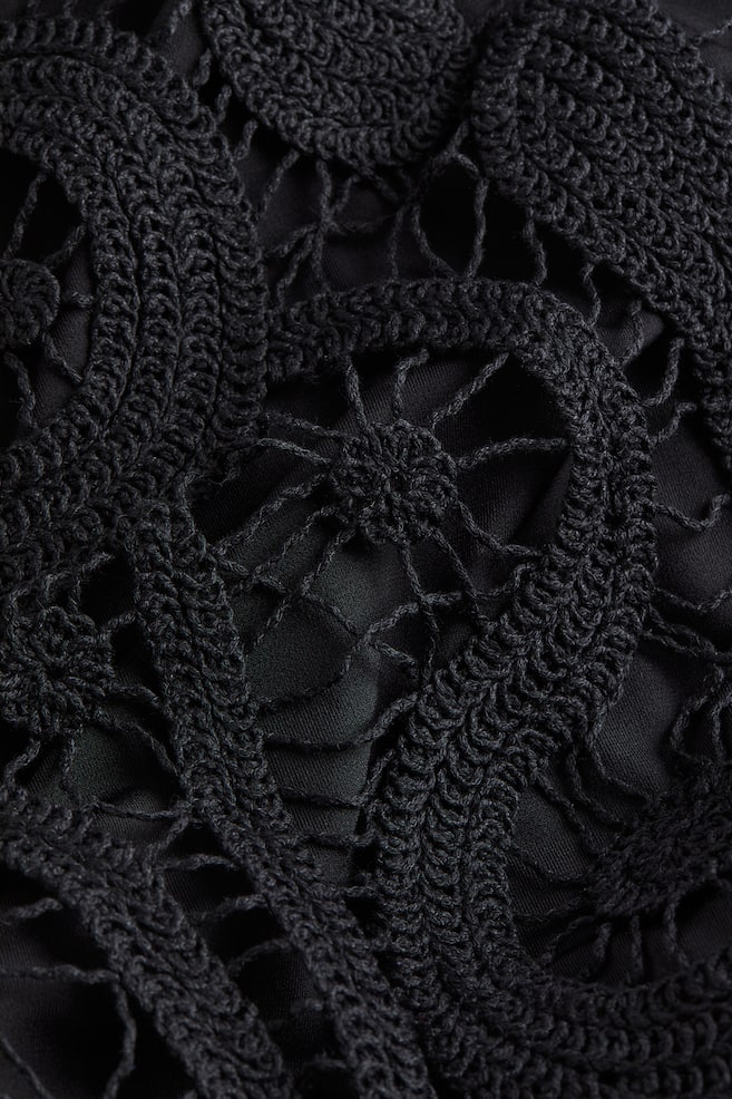 Crochet-look dress - Black - 7