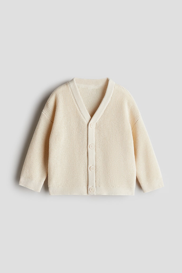 ワッフルニットカーディガン - クリーム - Kids | H&M JP