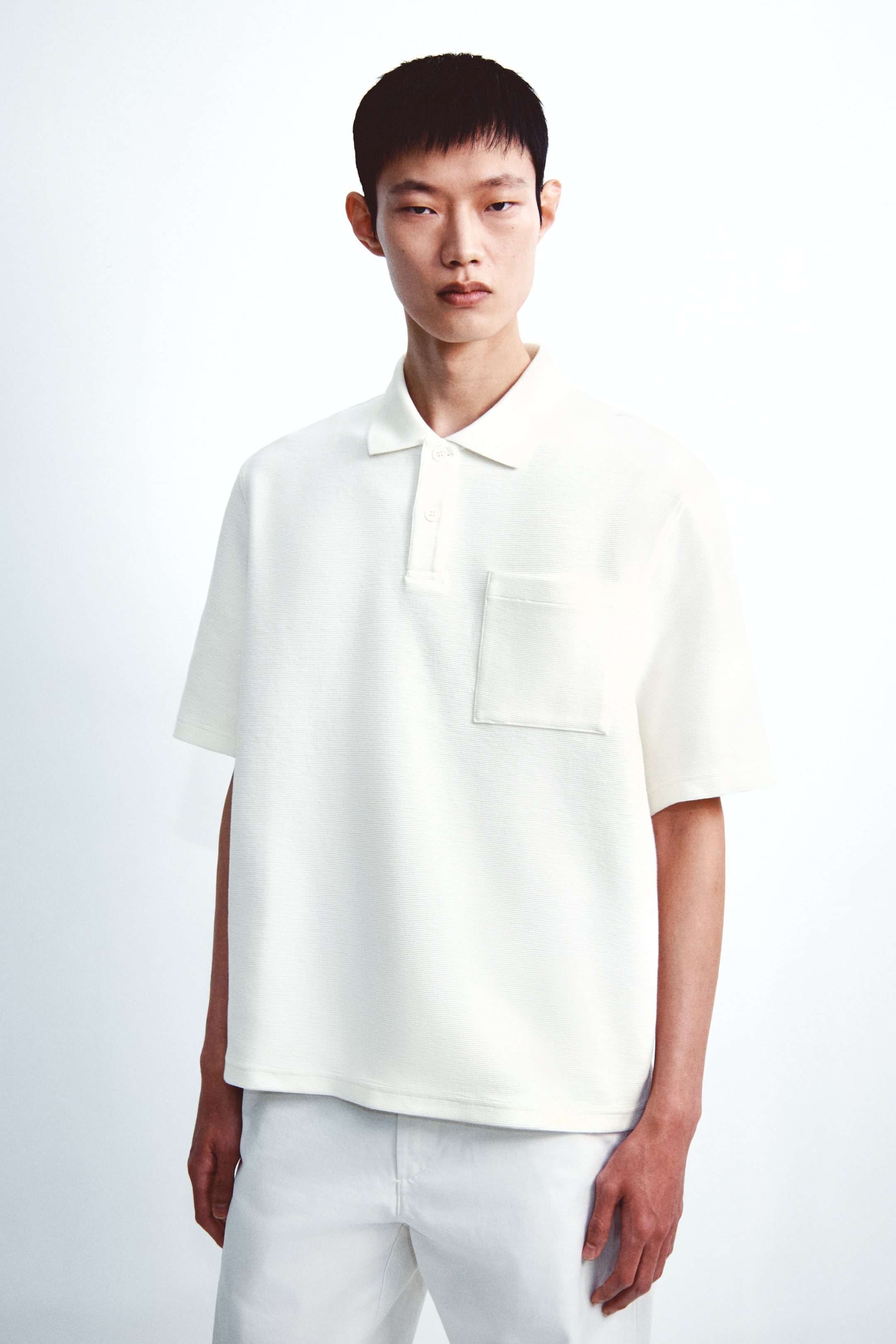 View larger image: Loose Fit Polo shirt - Cream - Men | H&M SG 1