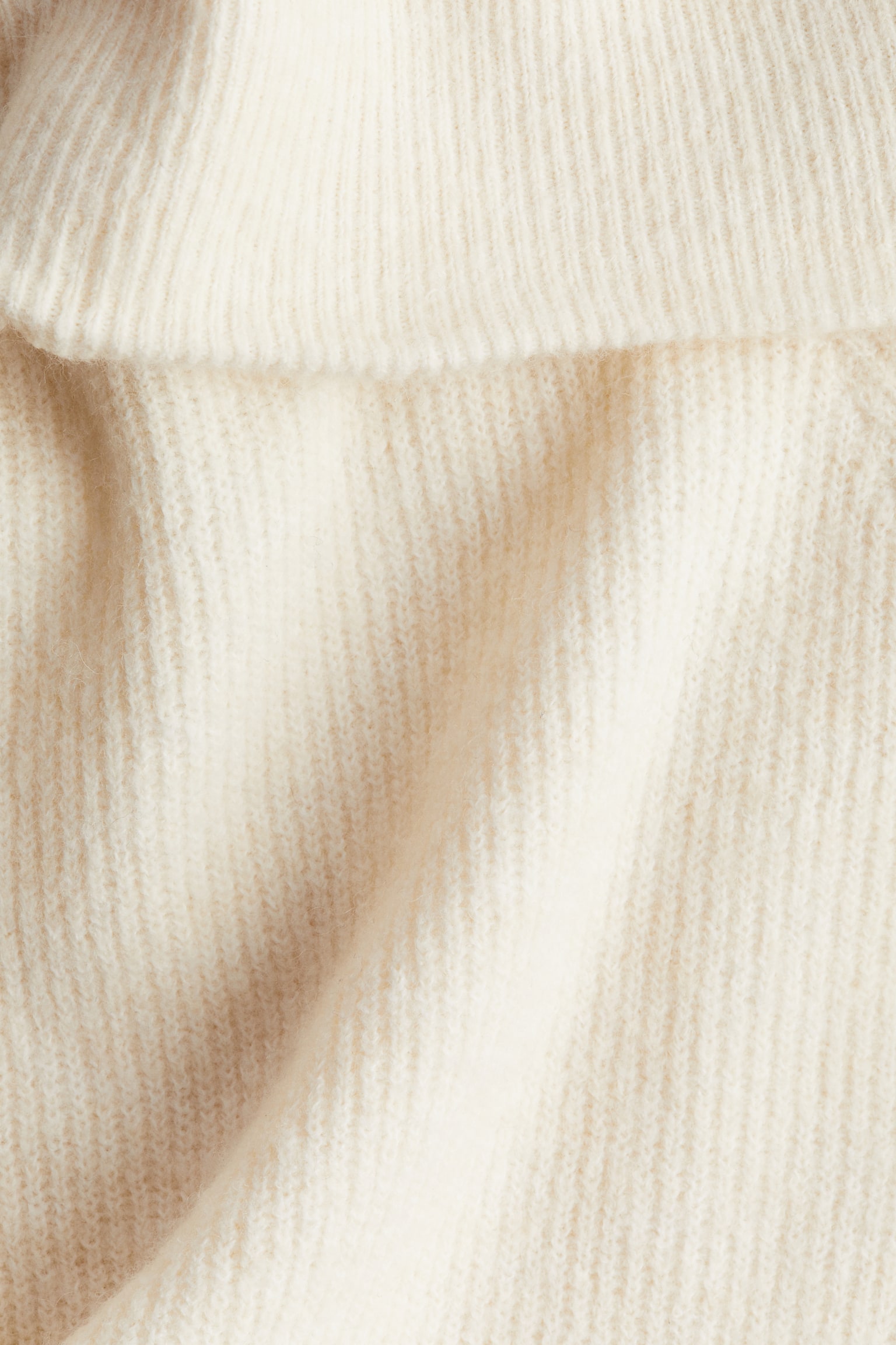 Rib-knit off-the-shoulder jumper - Cream/Black/Striped/Dark grey marl - 7