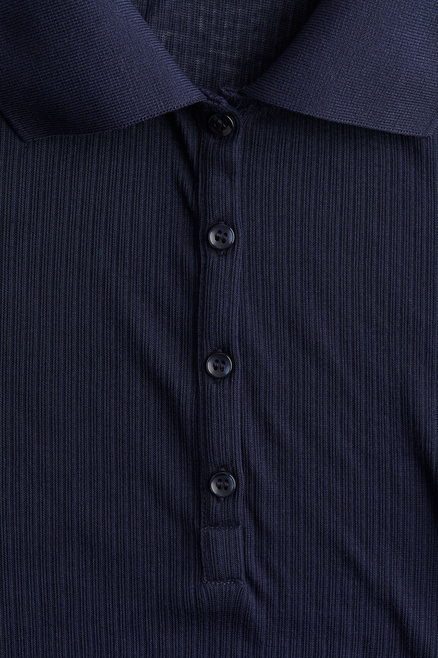 Ribbed polo shirt - Navy blue/Light blue/White/Black - 4