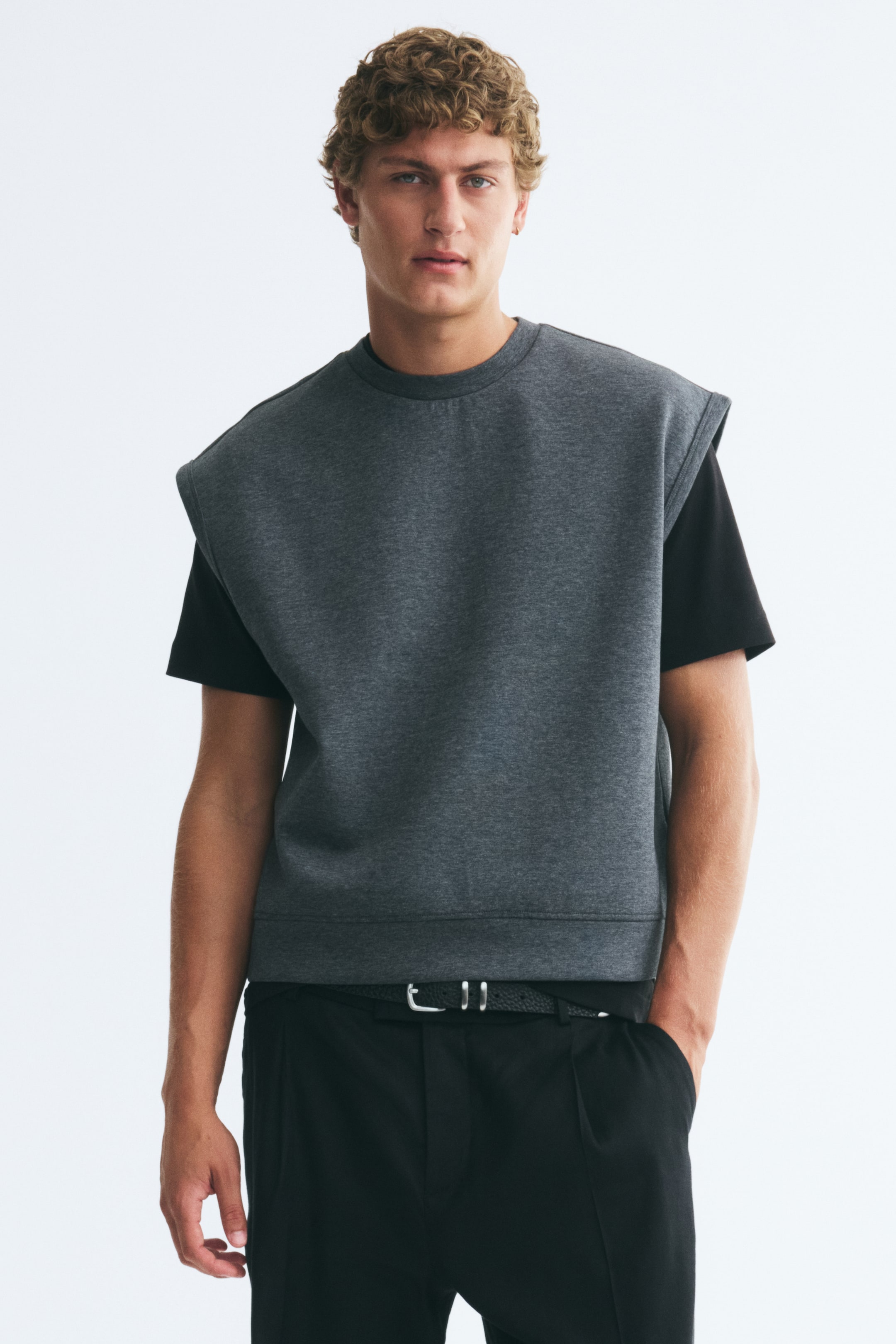 View larger image: Relaxed-Fit Scuba Tank Top - Dark gray melange - Men | H&M US 1
