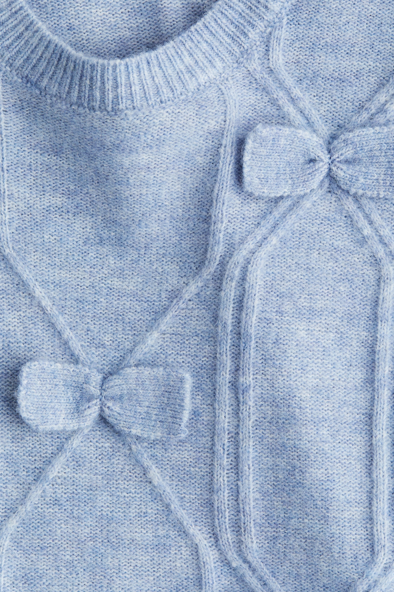 Bow-detail knitted jumper - Light blue/Light pink/Cream - 5