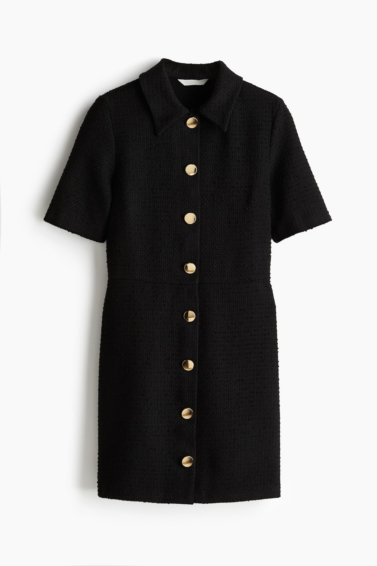 Button-Front Boucle Dress