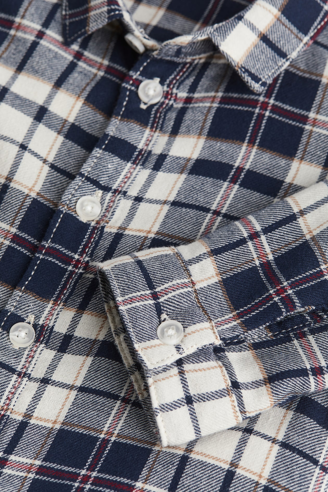Cotton Shirt - Dark blue/plaid - Kids | H&M US