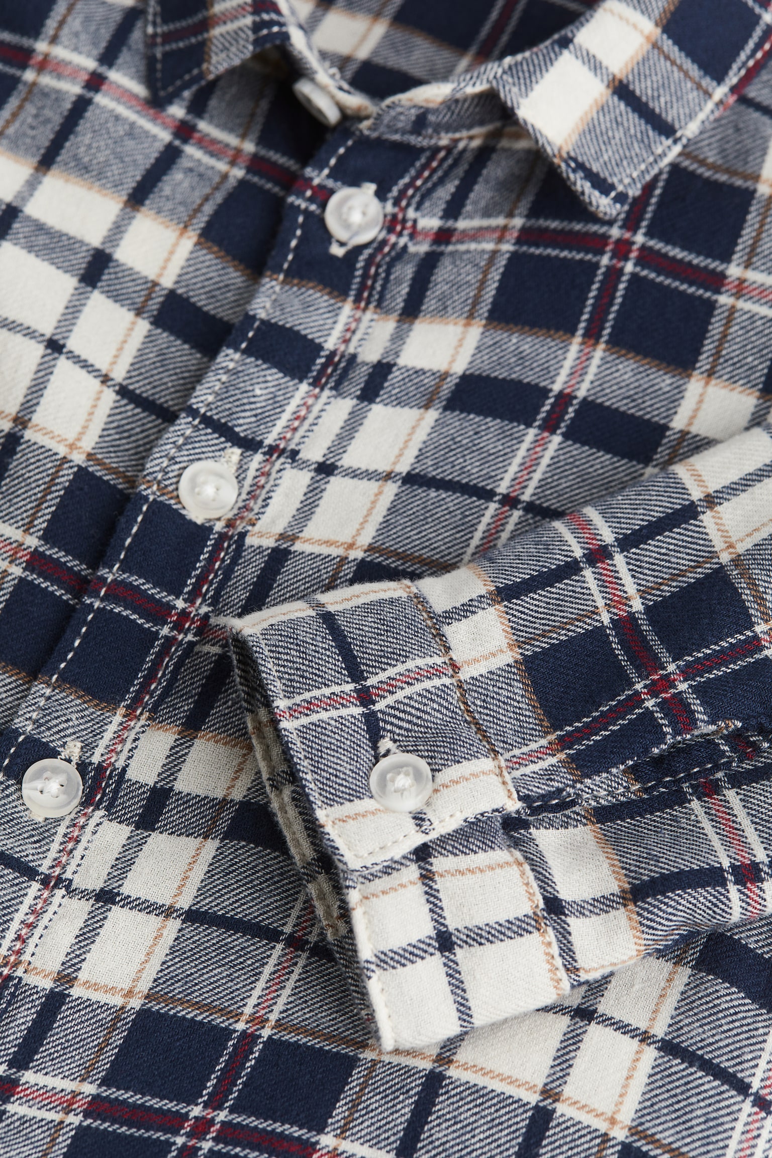 Cotton Shirt - Dark blue/Check/Light beige/Check/Cream/Blue/Red/Check/Dark blue/Check - 2