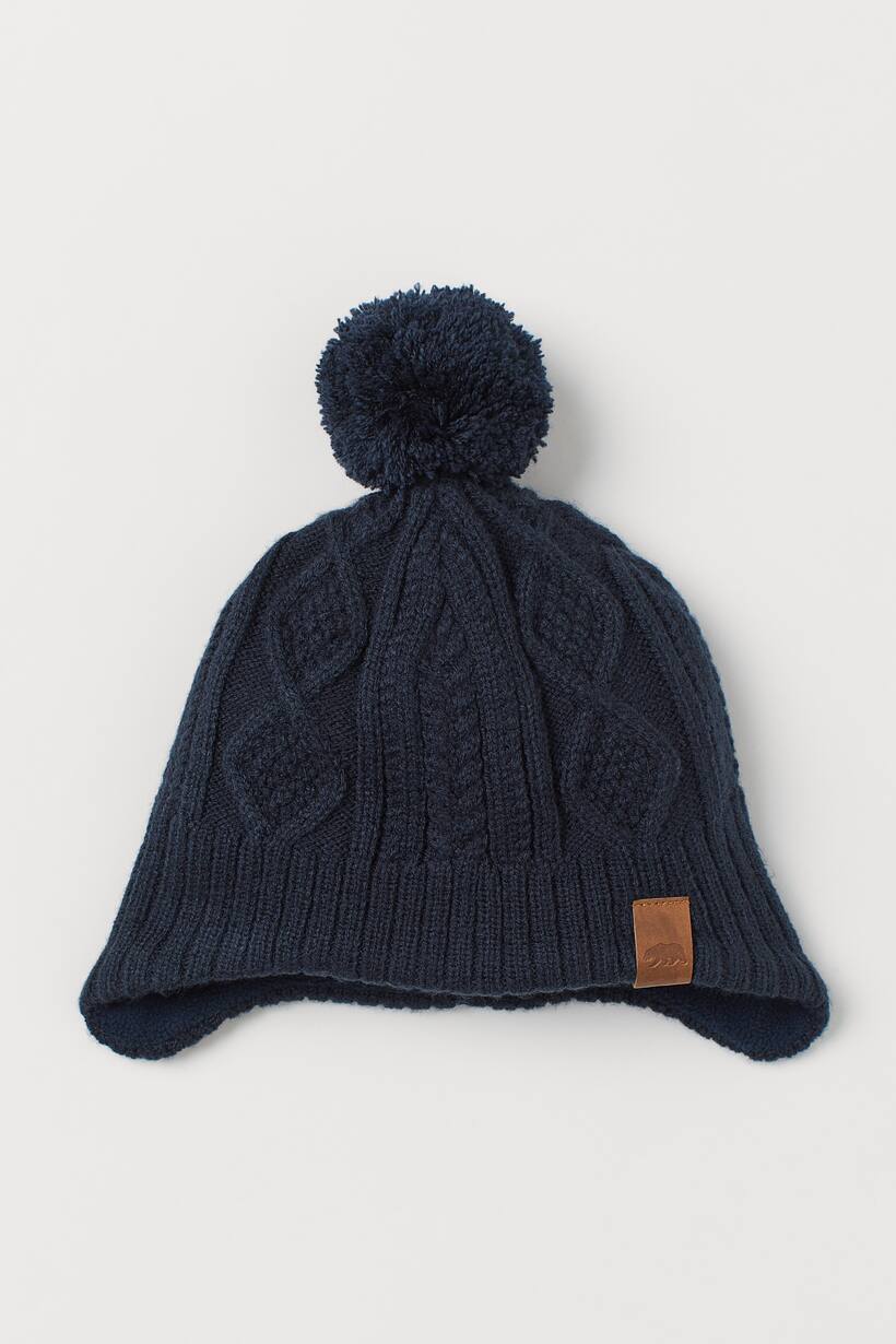 Bonnet Doublé En Laine Avec Lien à Nouer