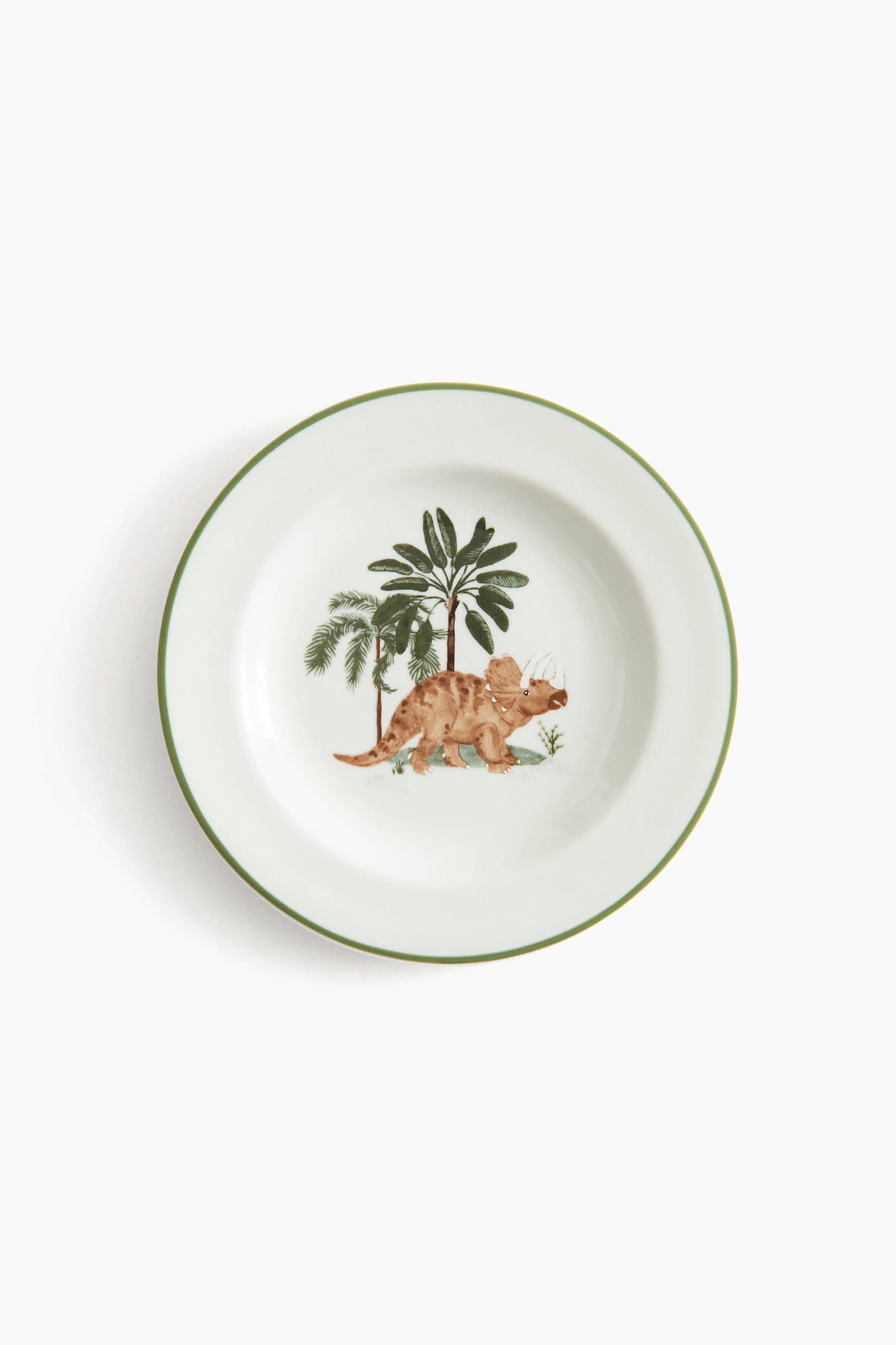 Children's porcelain plate - White/Dinosaur