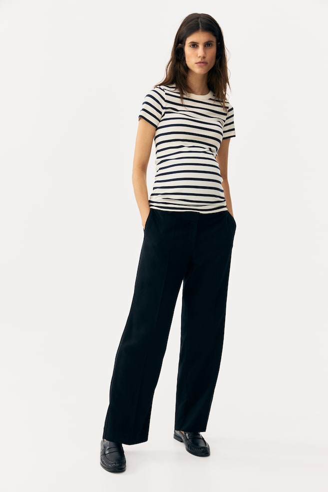 MAMA Linen-Blend Dress Pants - Black/Light beige/Dark brown/Khaki green - 2