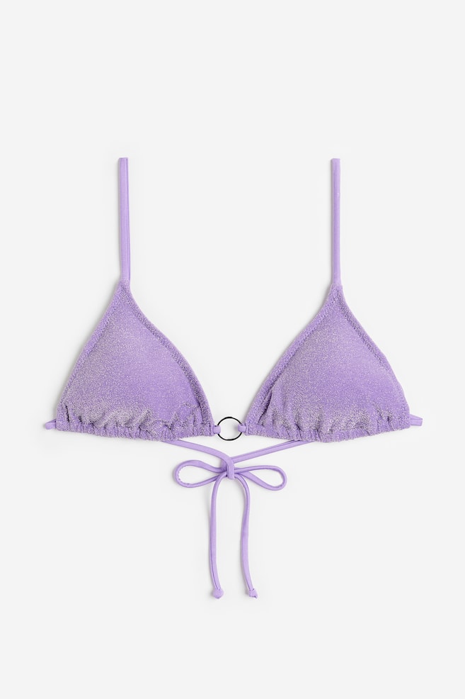 Padded triangle bikini top - Purple/Coral - 2
