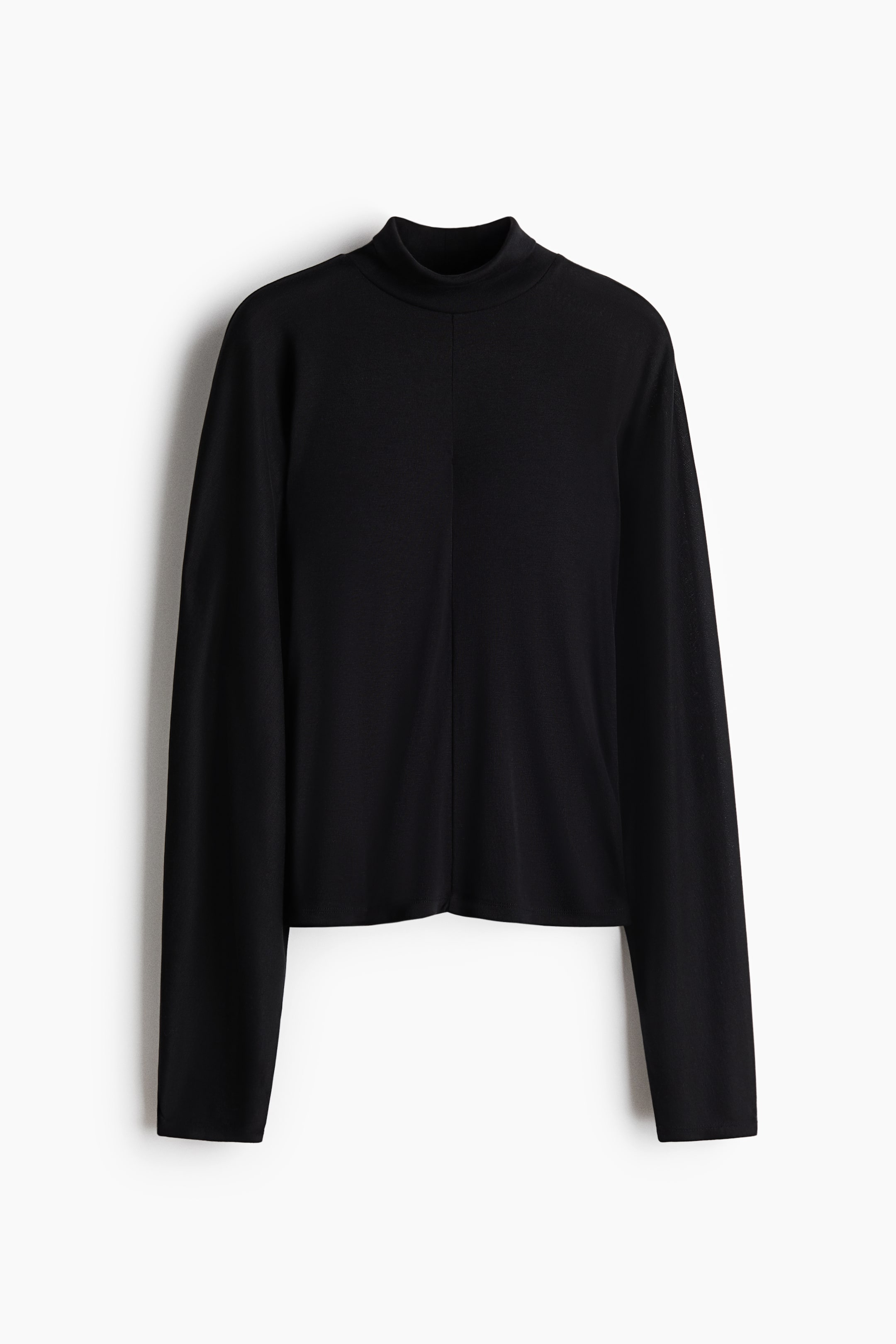 Batwing-Sleeved Mock Turtleneck Top