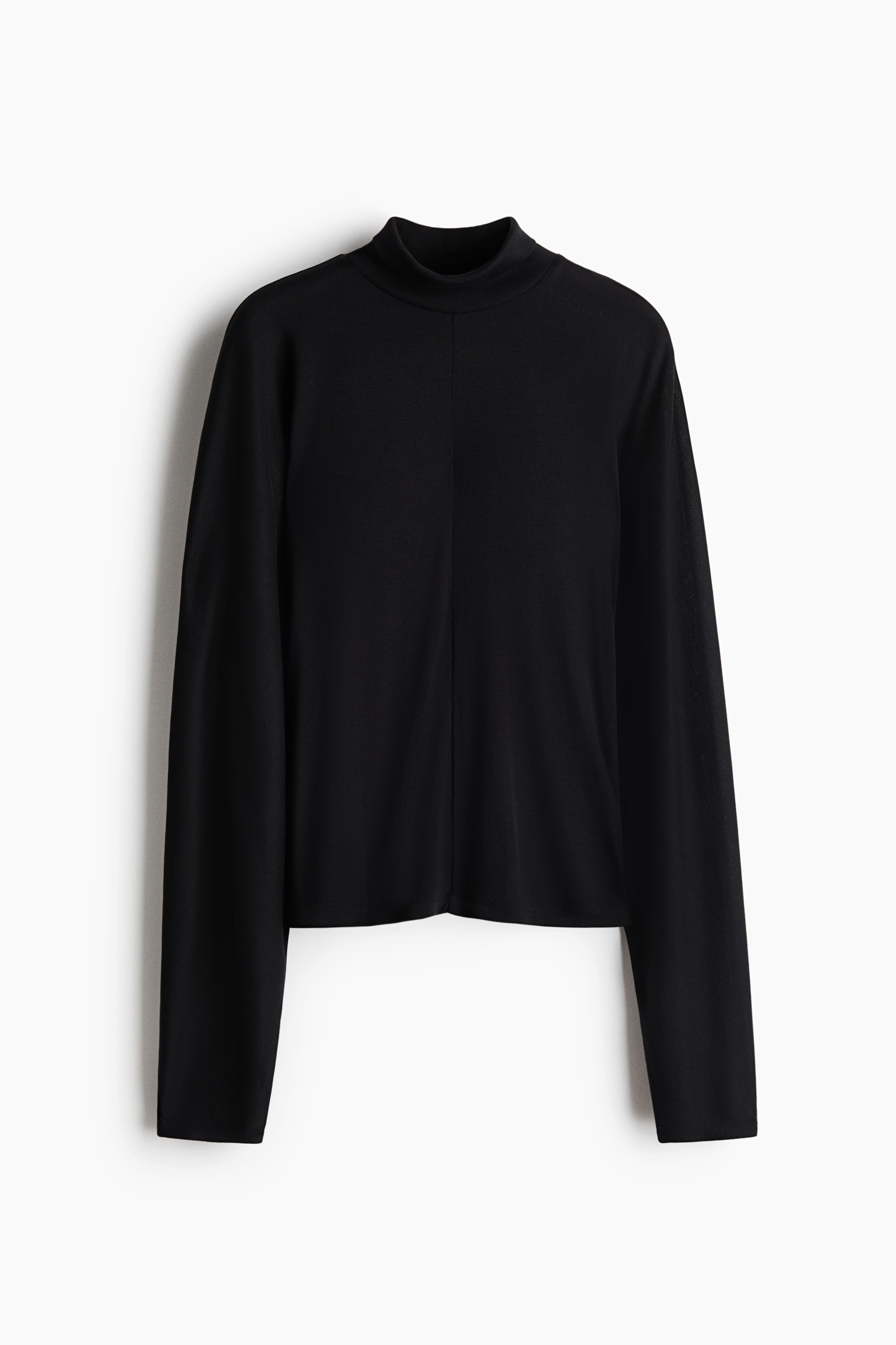 Batwing-Sleeved Mock Turtleneck Top