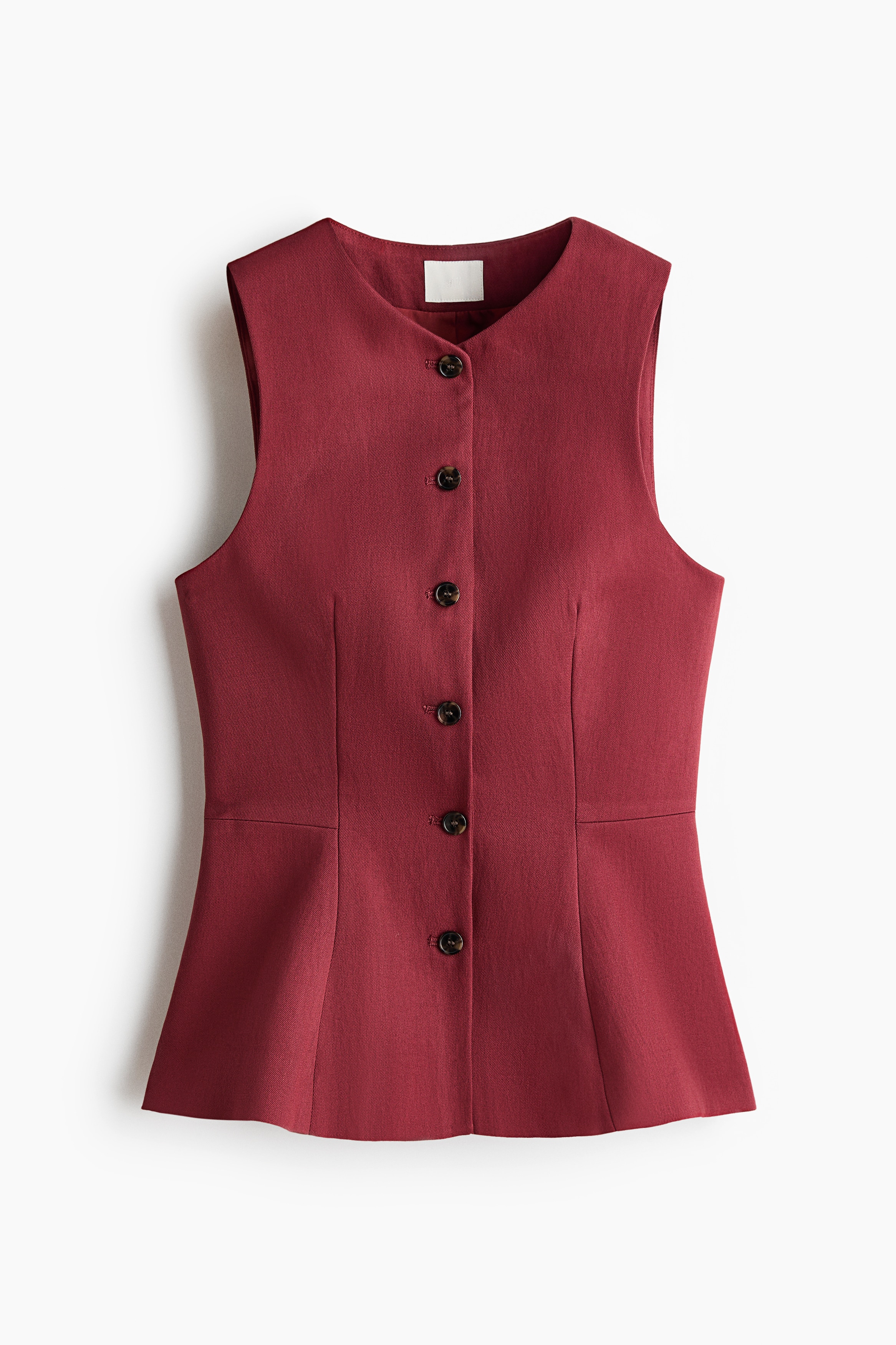 Peplum waistcoat - Dark red/Black/Pink/Dark denim blue