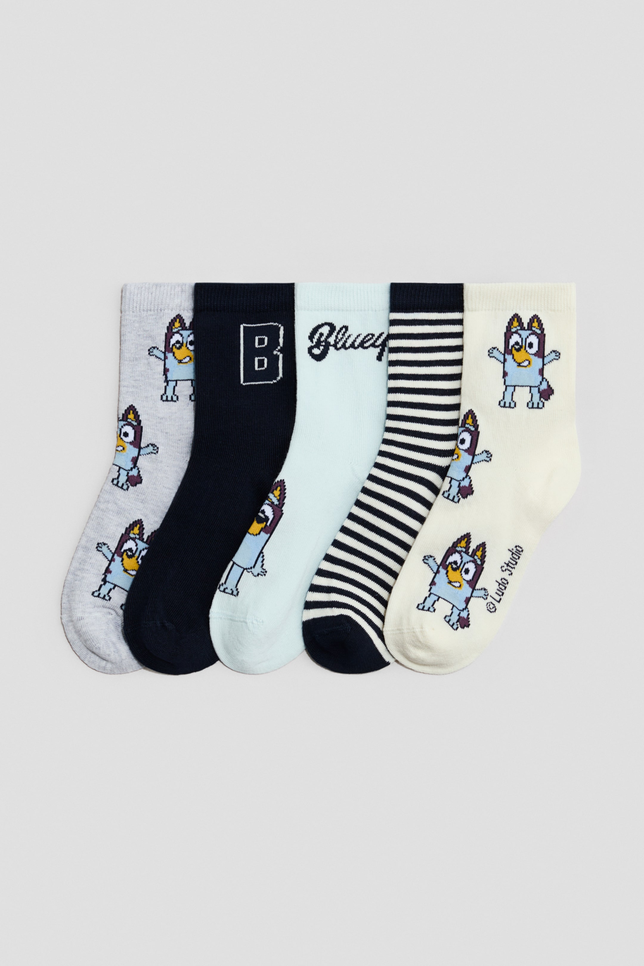 Größeres Bild anzeigen: 5er-Pack Gemusterte Socken - Hellblau/Bluey - Kids | H&M AT 1