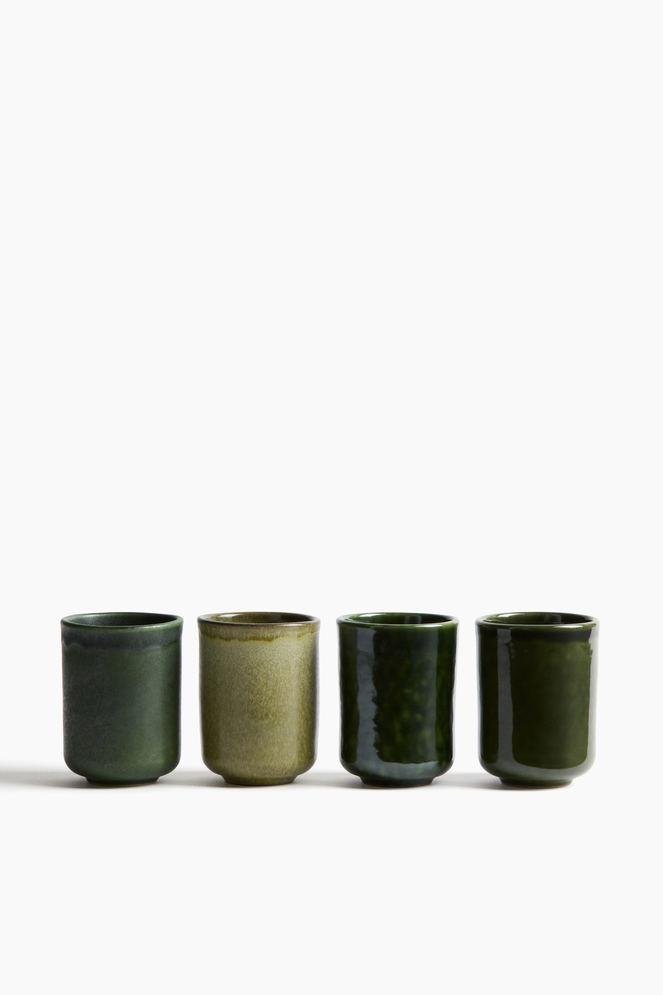 Ver imagem maior: Pack de 4 chávenas em cerâmica de grés - Verde escuro - HOME | H&M PT 1