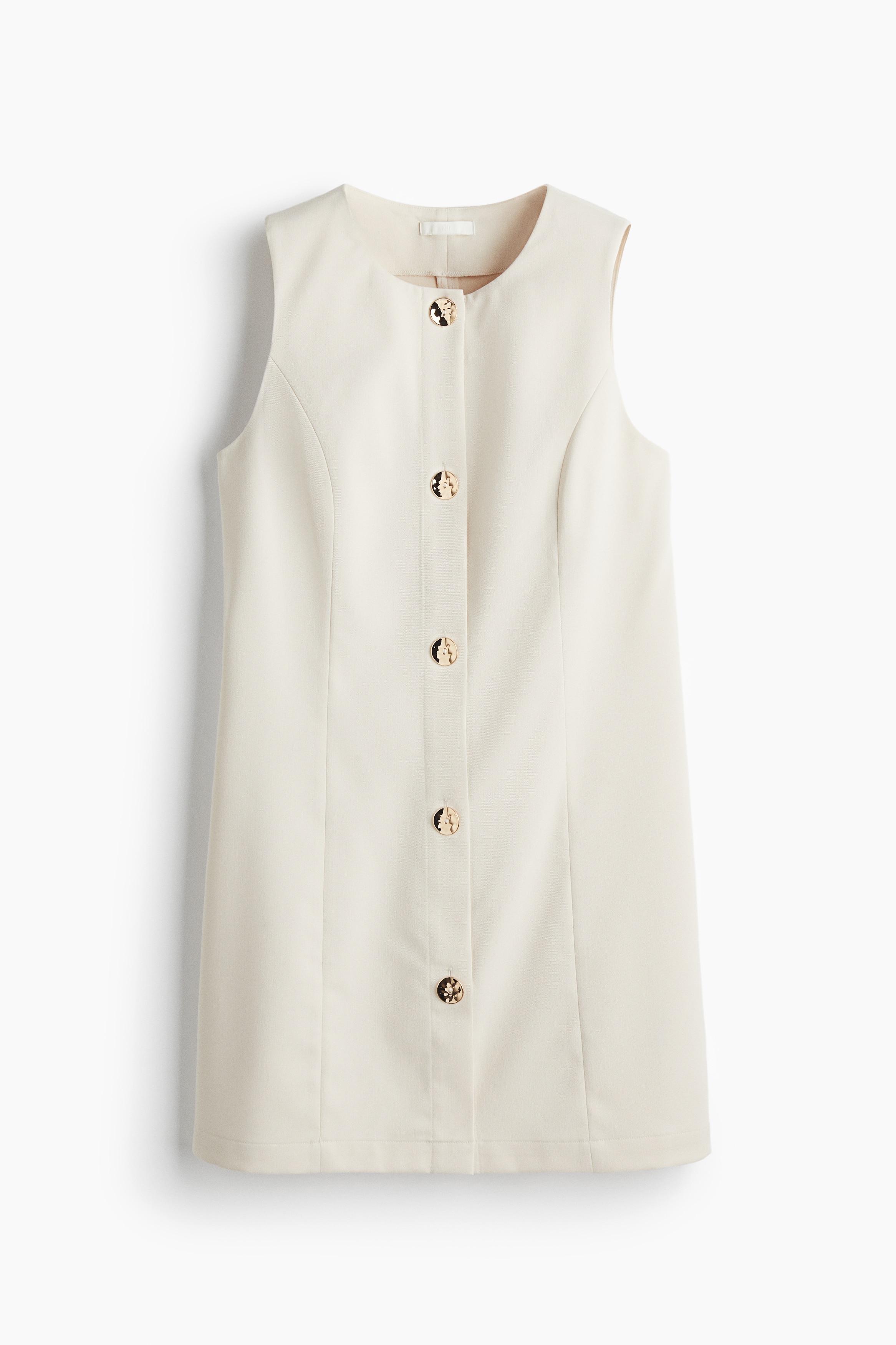 Shift Dress - Cream/Brown
