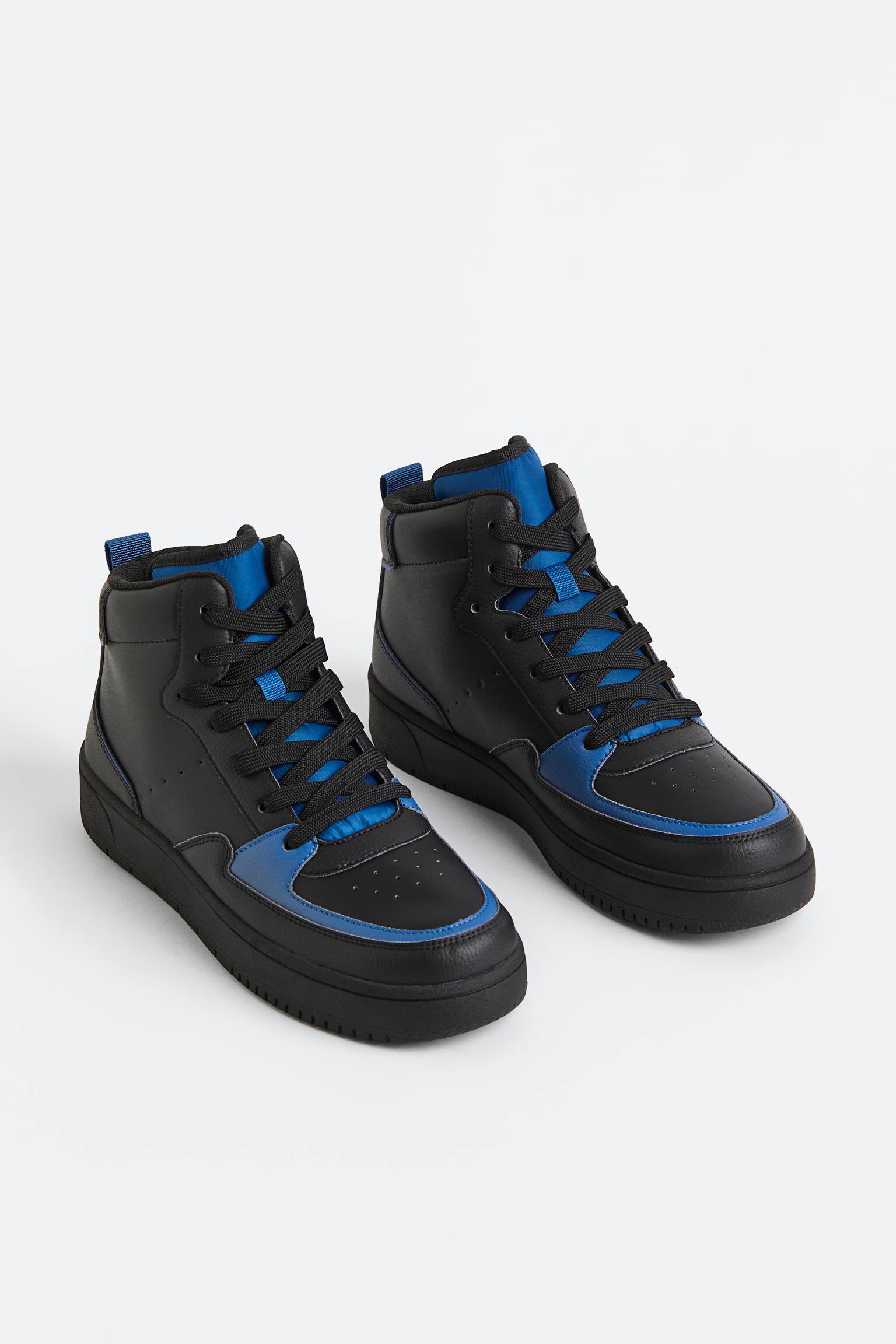 Hi Top Sneakers - Black/Blue - 1