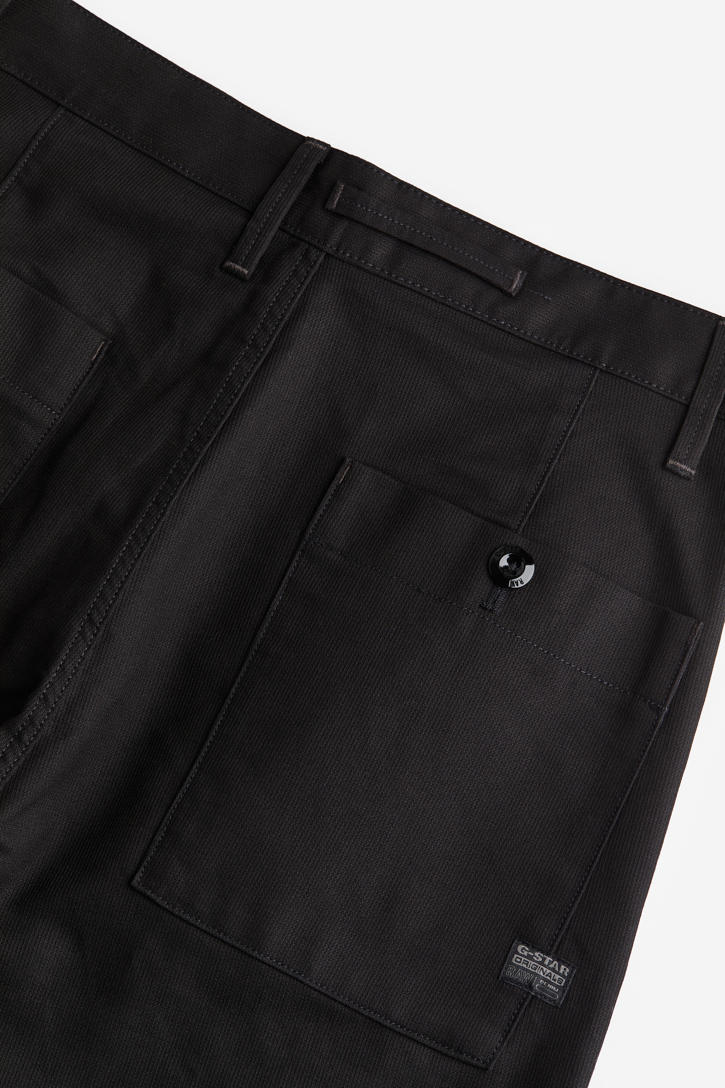 G-Star Heren Pleated Chino Riem Relaxed Pants, Zwart (Dk Black D24303-d517-6484), 33W / 34L