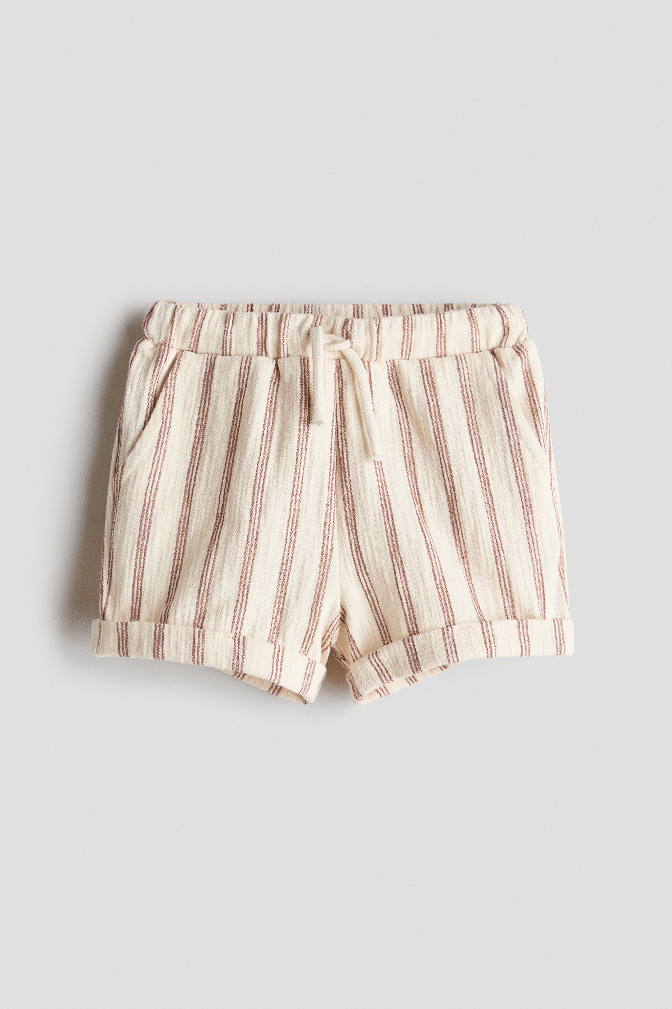 Short en jersey de coton - Beige clair/cœurs/Blanc/rayé/Gris foncé