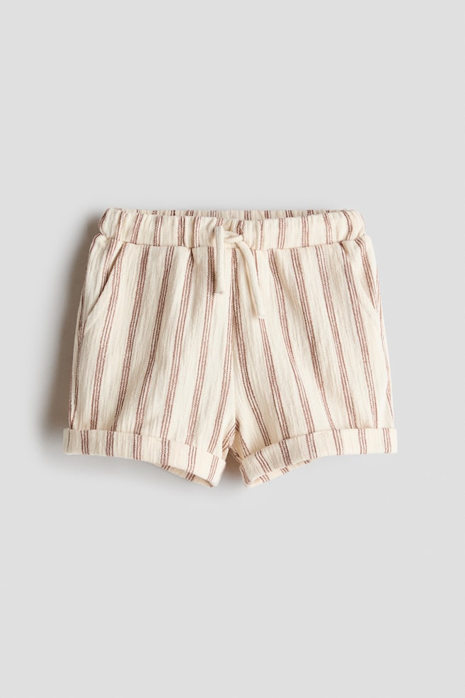 Cotton Jersey Shorts - Light beige/hearts/Dark gray - 1