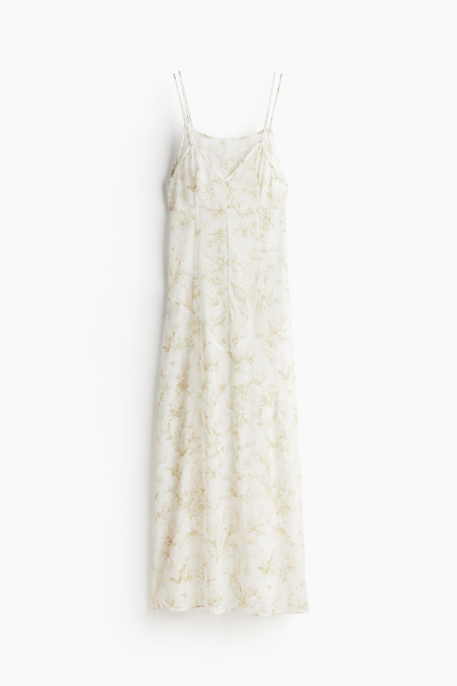 Double Layer Sheer Dress - White/Floral - 2