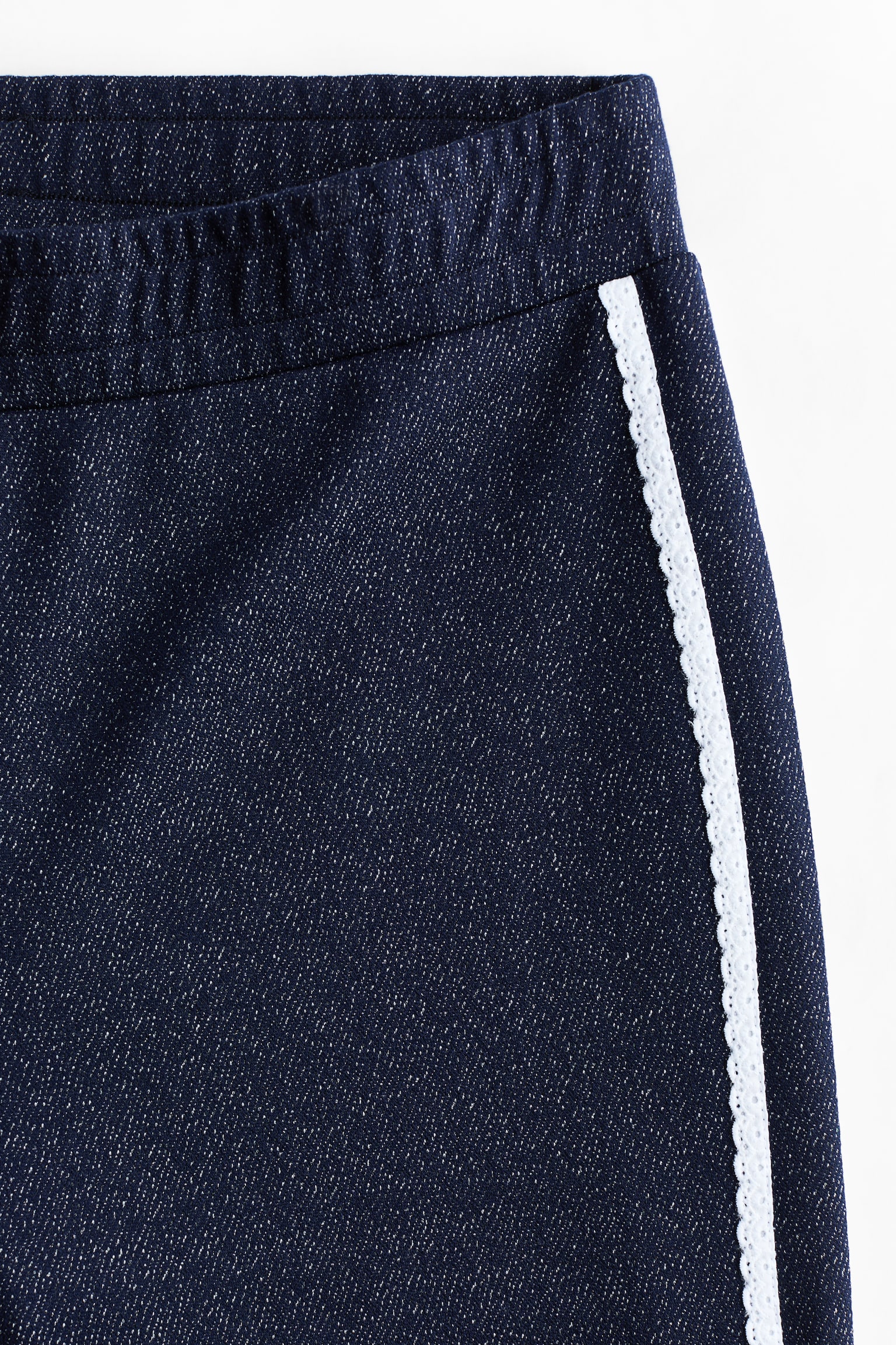 Pantalón de punto con borde de encaje - Azul oscuro - 3