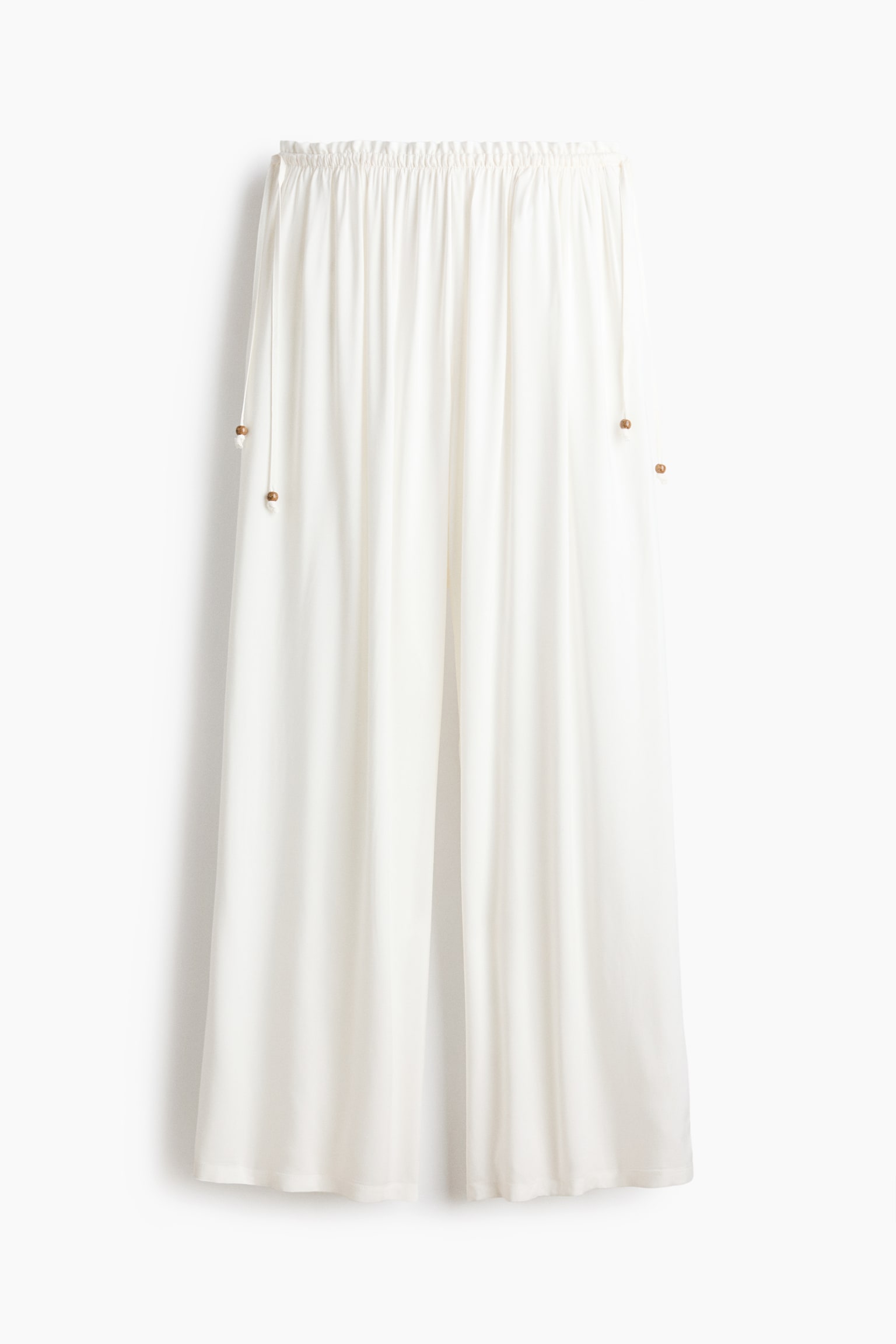 Женские брюки H&M Wide-Leg Drawstring, цвет: Слоновая кость — фото 1
