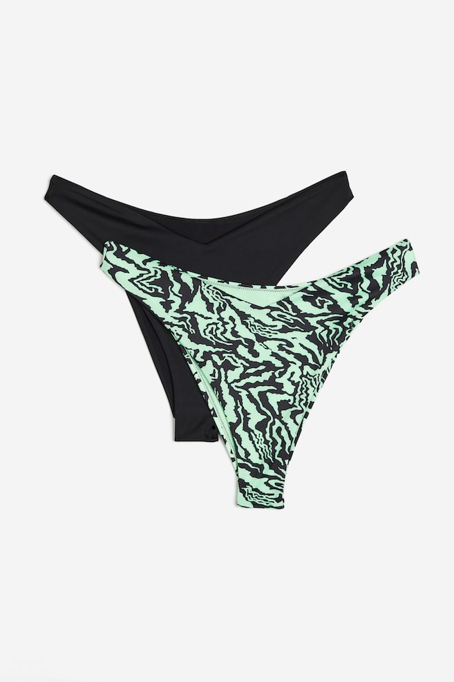 2-pack bikini bottoms - Mint green/Patterned/Pink/Black/Pink/Patterned/Turquoise/Butterflies/dc/dc - 2