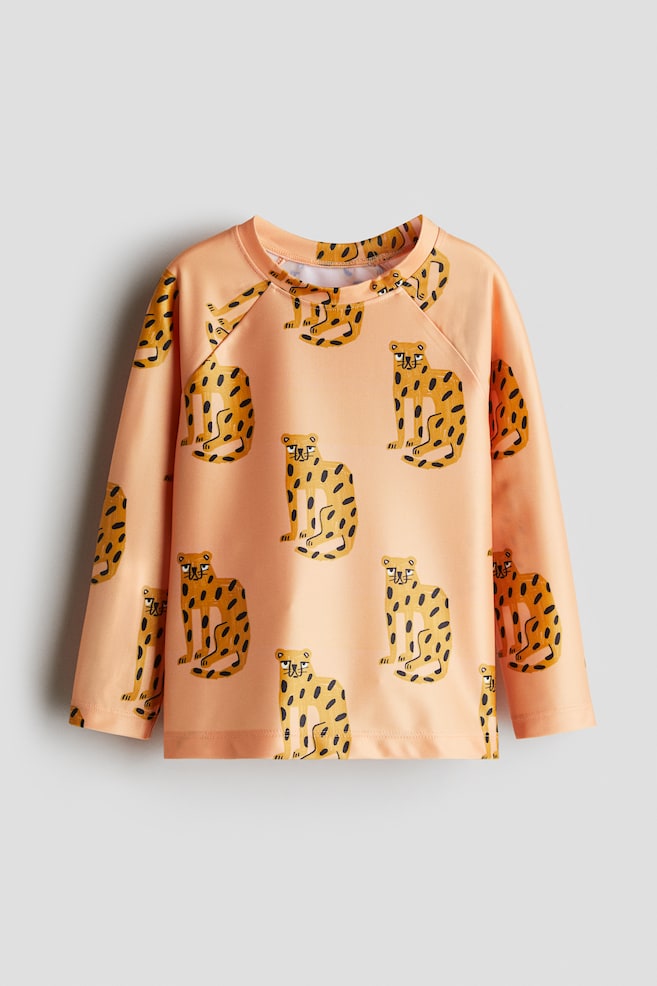 UPF 50 swim top - Peach/Leopards/Brown/White striped/Light beige/Palm trees/Light blue/Shark - 1