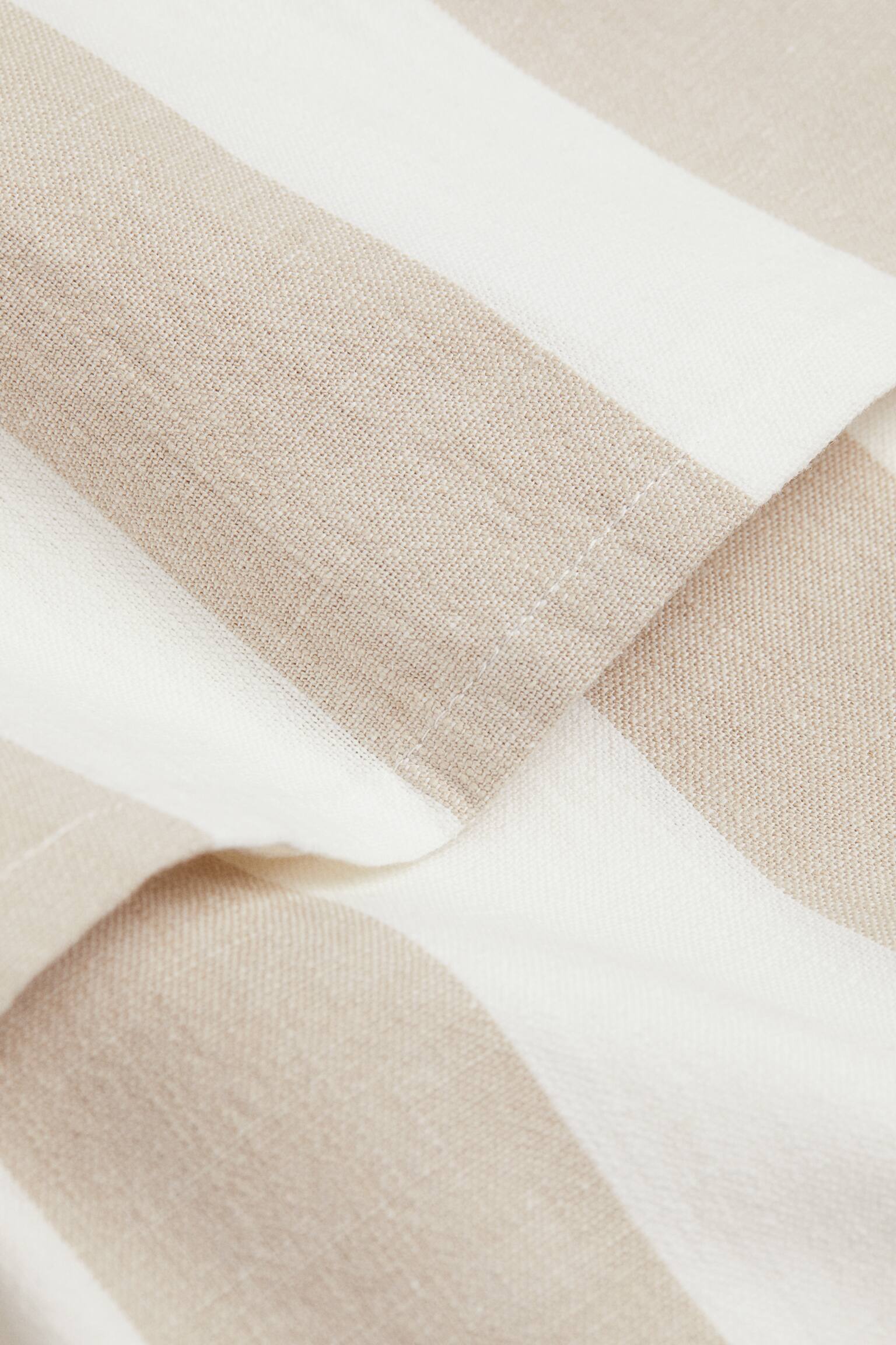 리넨 블렌드 스트라이프 테이블클로스 - 라이트 베이지/스트라이프 - 2