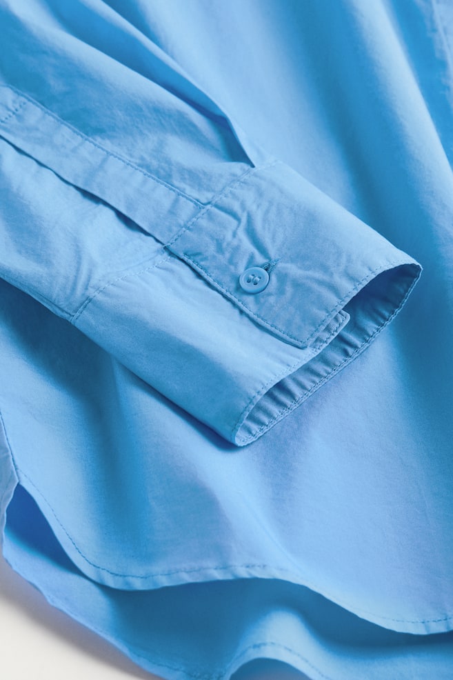 Natskjorte i bomuld - Blå - 4