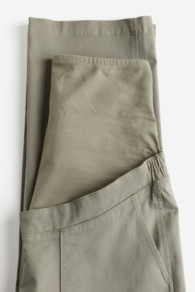 MAMA Pantalon cargo en twill - Vert kaki - 5