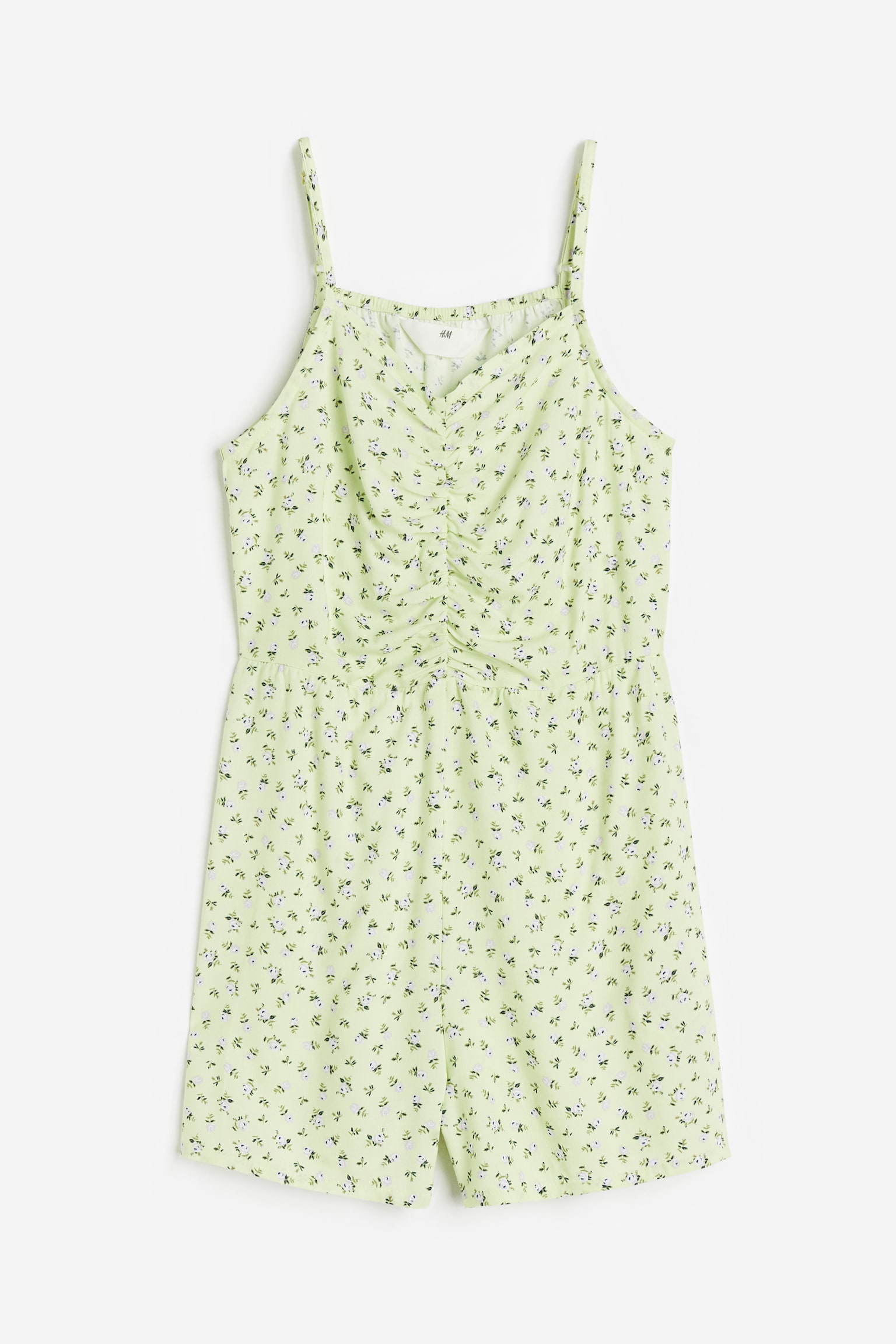 Ruched jumpsuit - Light green/Small flowers/Light blue - 1