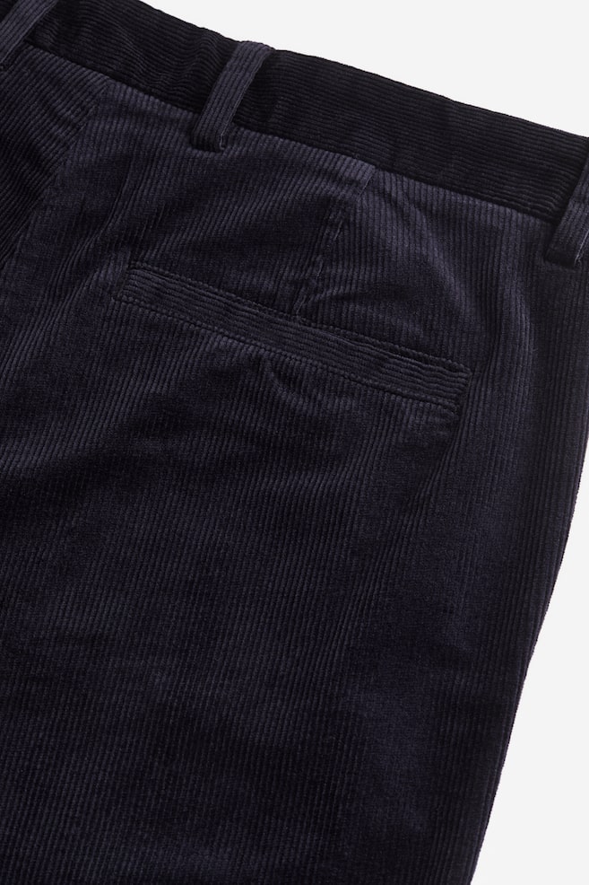Relaxed Fit Corduroy trousers - Navy blue/Cream - 7