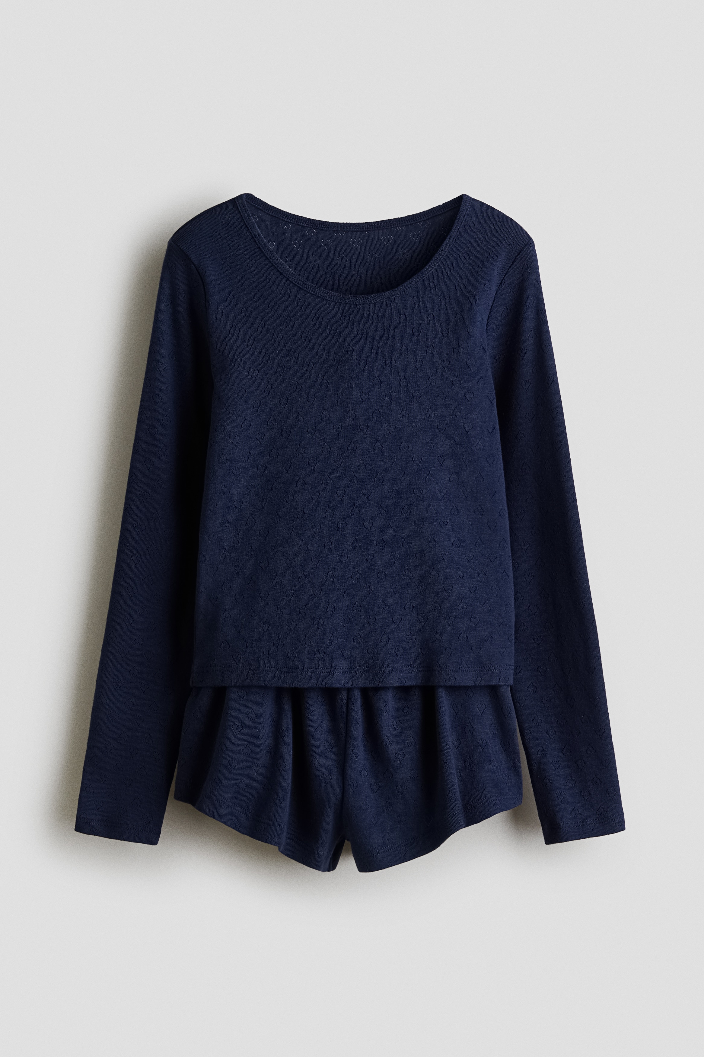 Girls - Dark blue Cotton pointelle pyjamas - Size: 8-10Y  - H&M