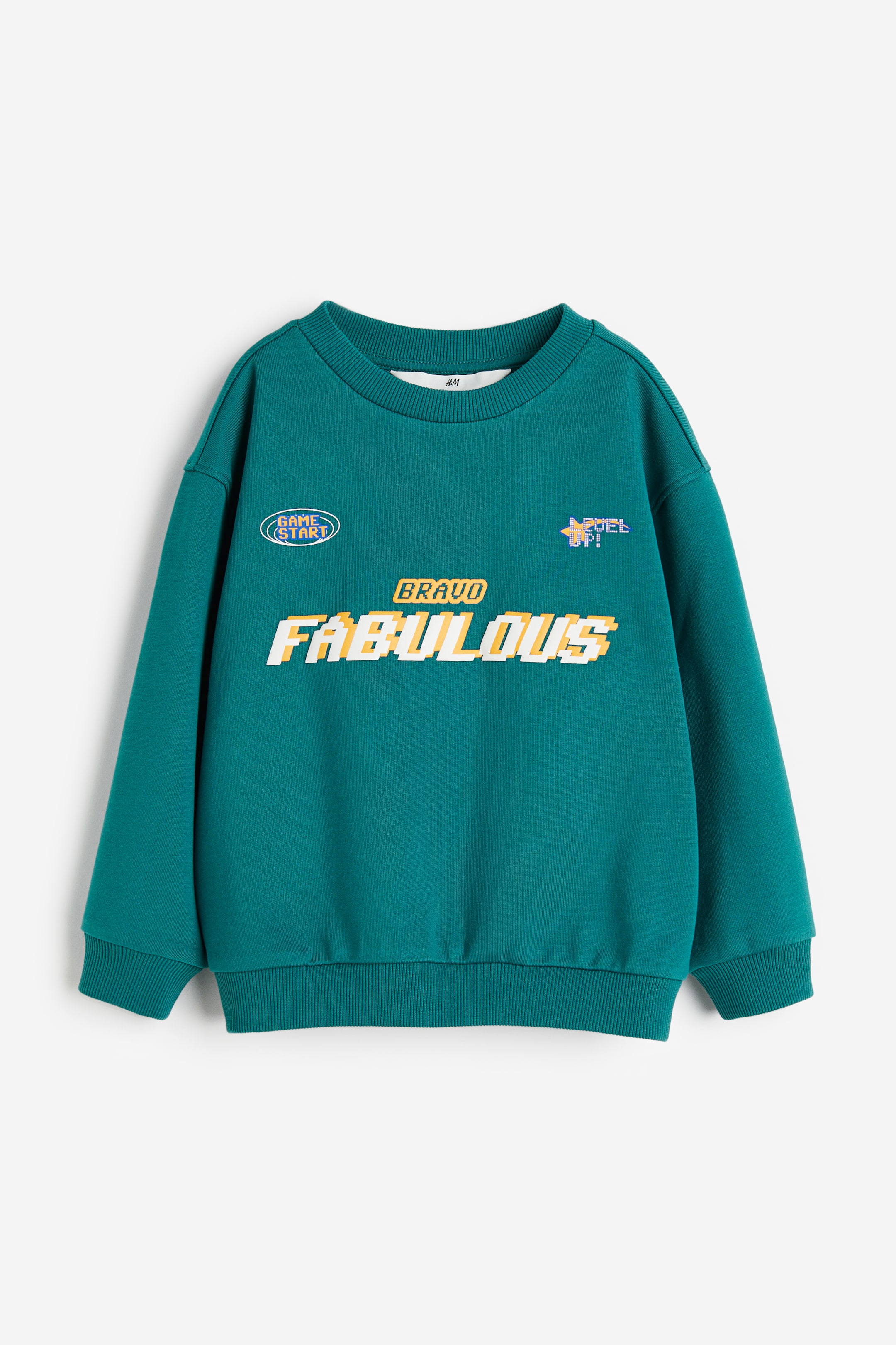 이미지 확대 보기: 디자인 스웨트셔츠 - 다크 그린/Fabulous - Kids | H&M KR 1