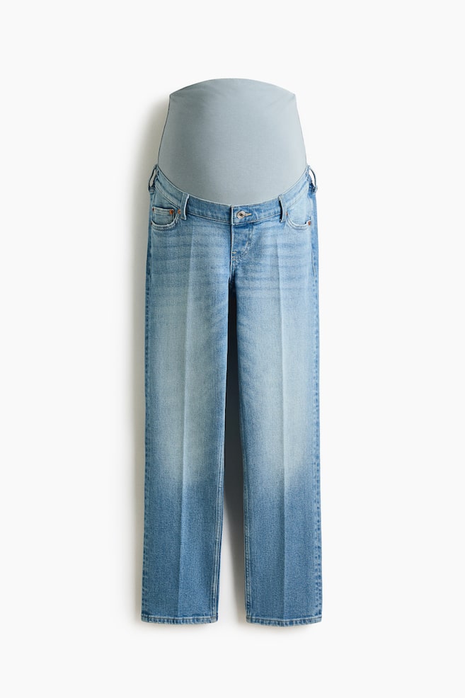 MAMA Slim Straight Ankle Jeans - Helles Denimblau/Dunkles Denimblau - 1
