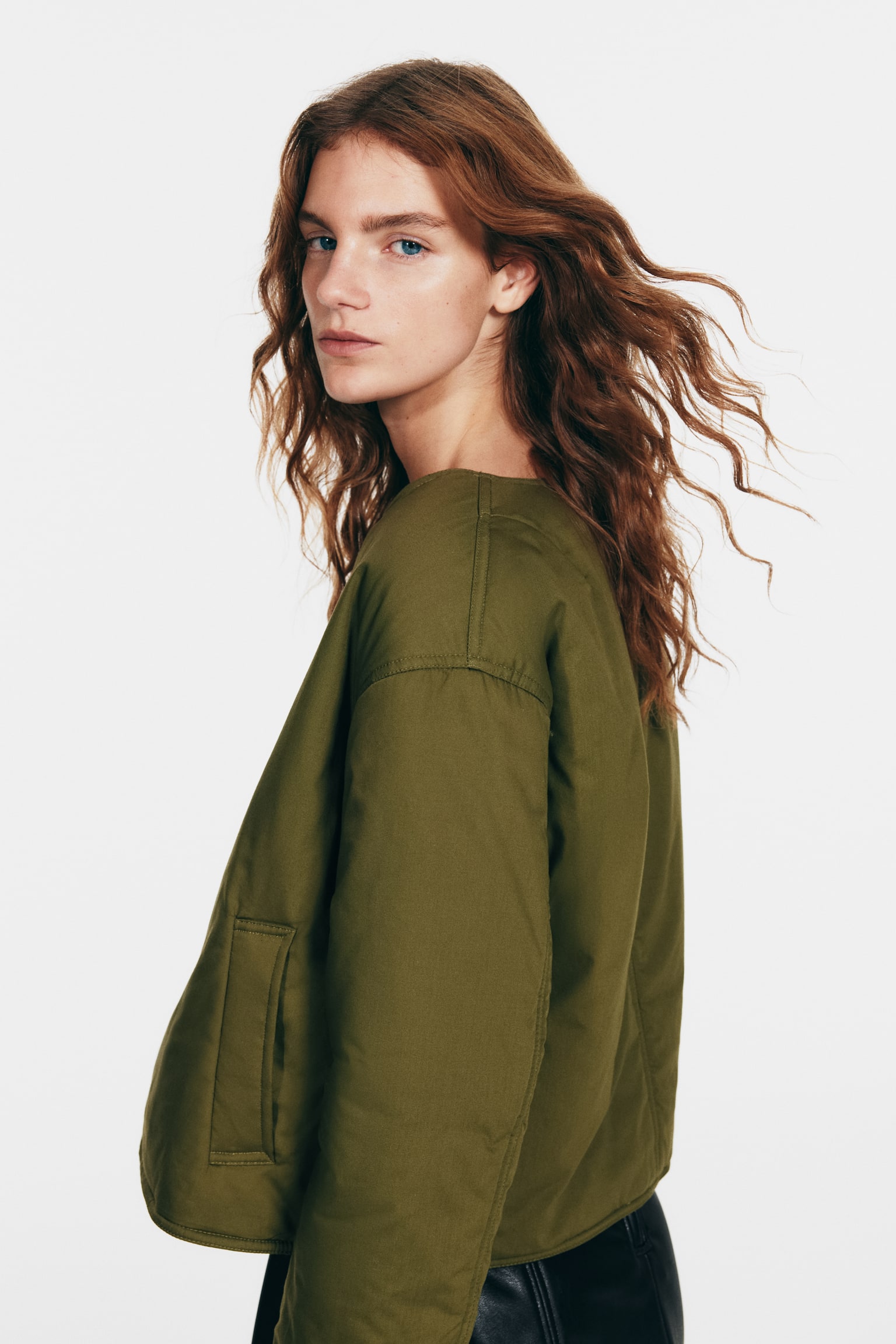 Reversible bomber jacket - Negro/Verde caqui oscuro/Beige claro - 6