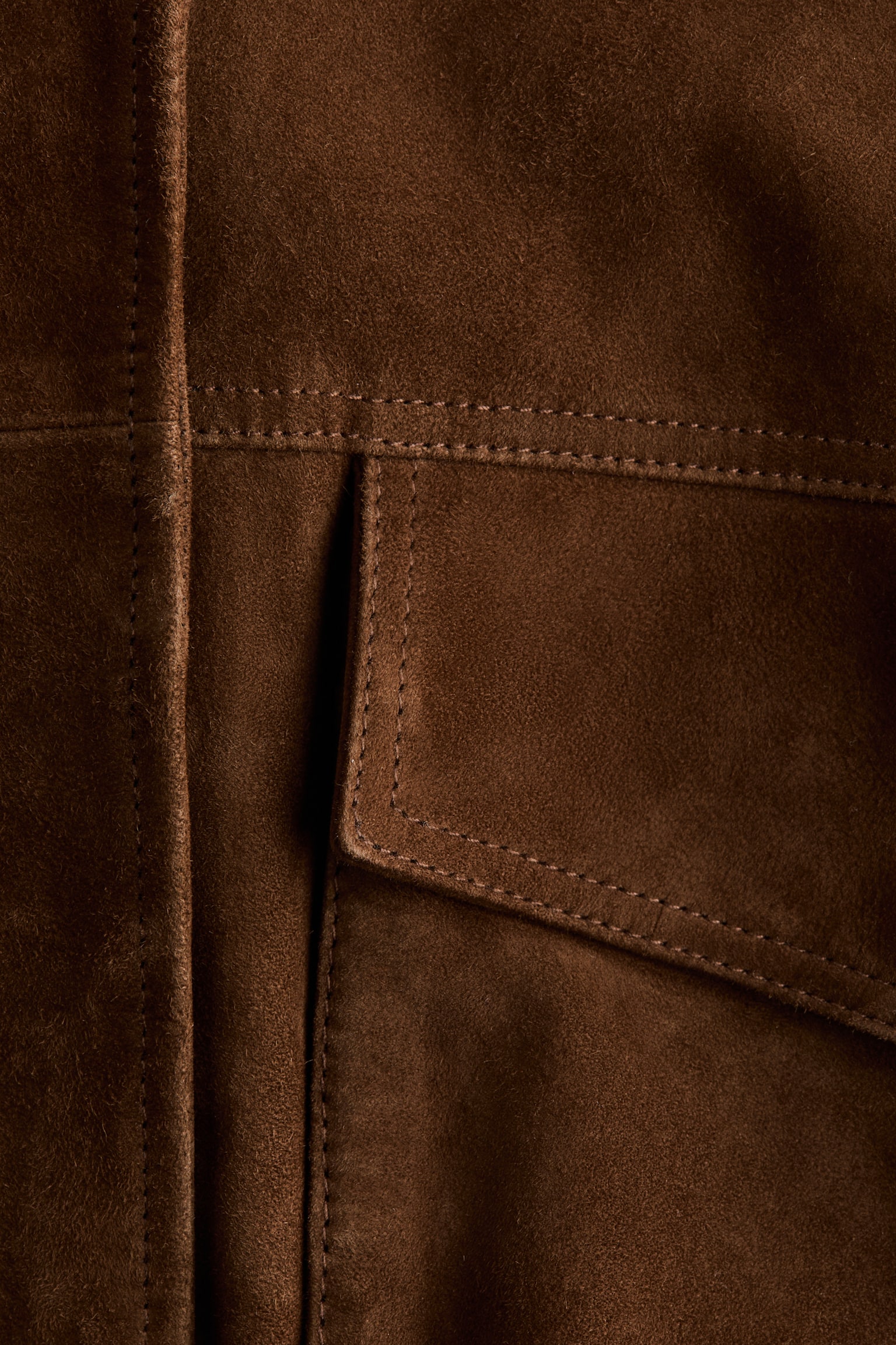 Oversized suede jacket - Brown - 3