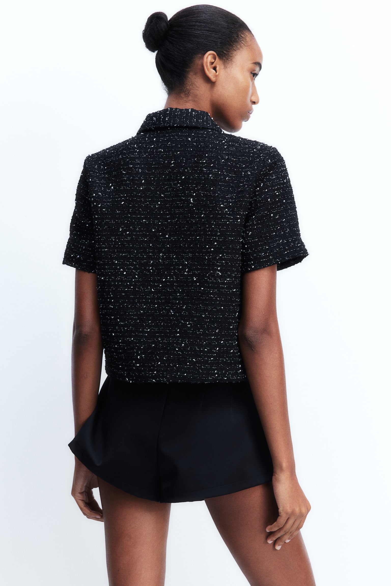 Bouclé shirt - Black - 3