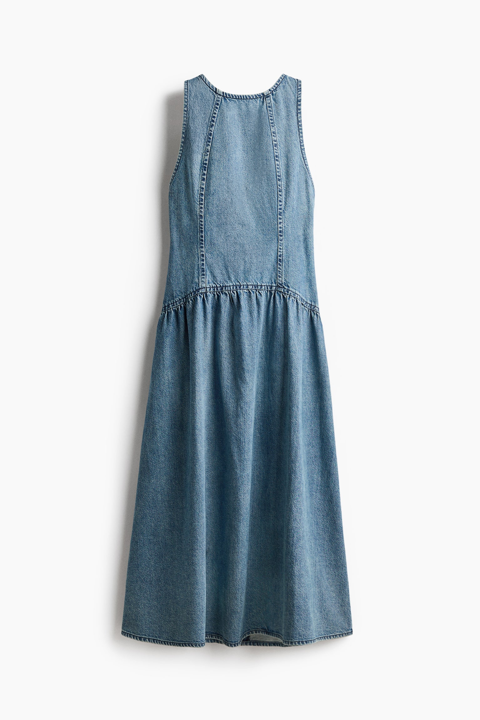 Jeansklänning med utställd kjol - Denimblå/Mörk denimblå
