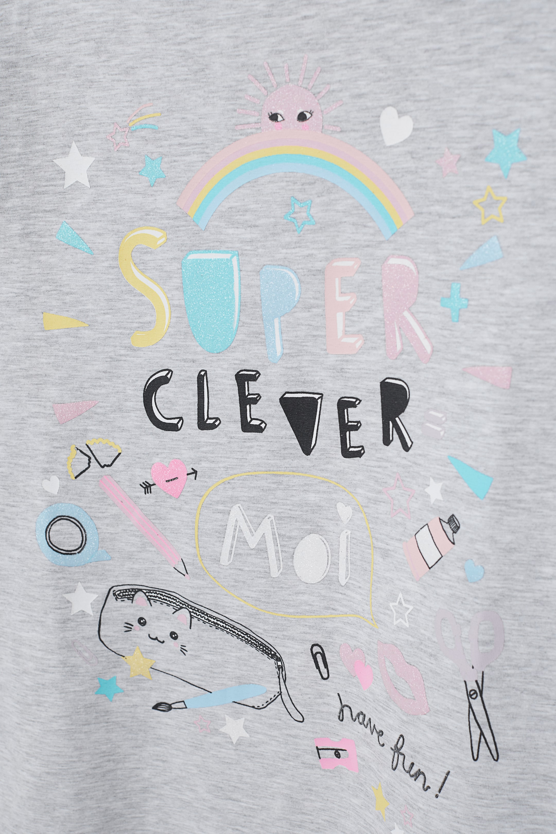 Größeres Bild ansehen: Jerseyshirt mit Druck - Graumeliert/Gekritzel - Kids | H&M DE 2