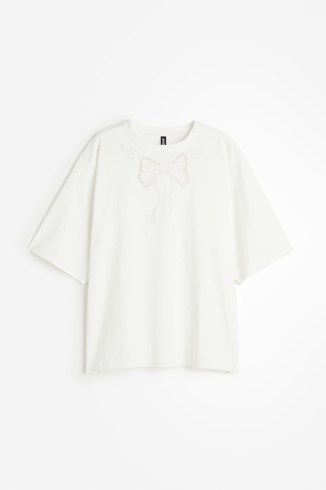 Oversized T-shirt - Creme/Sløjfe/Mørkegrå/Boston/Mørkebrun/Renew - 2