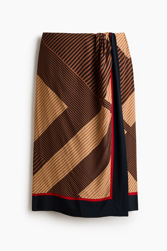 Falda cruzada de viscosa - Café/Diseño - 1