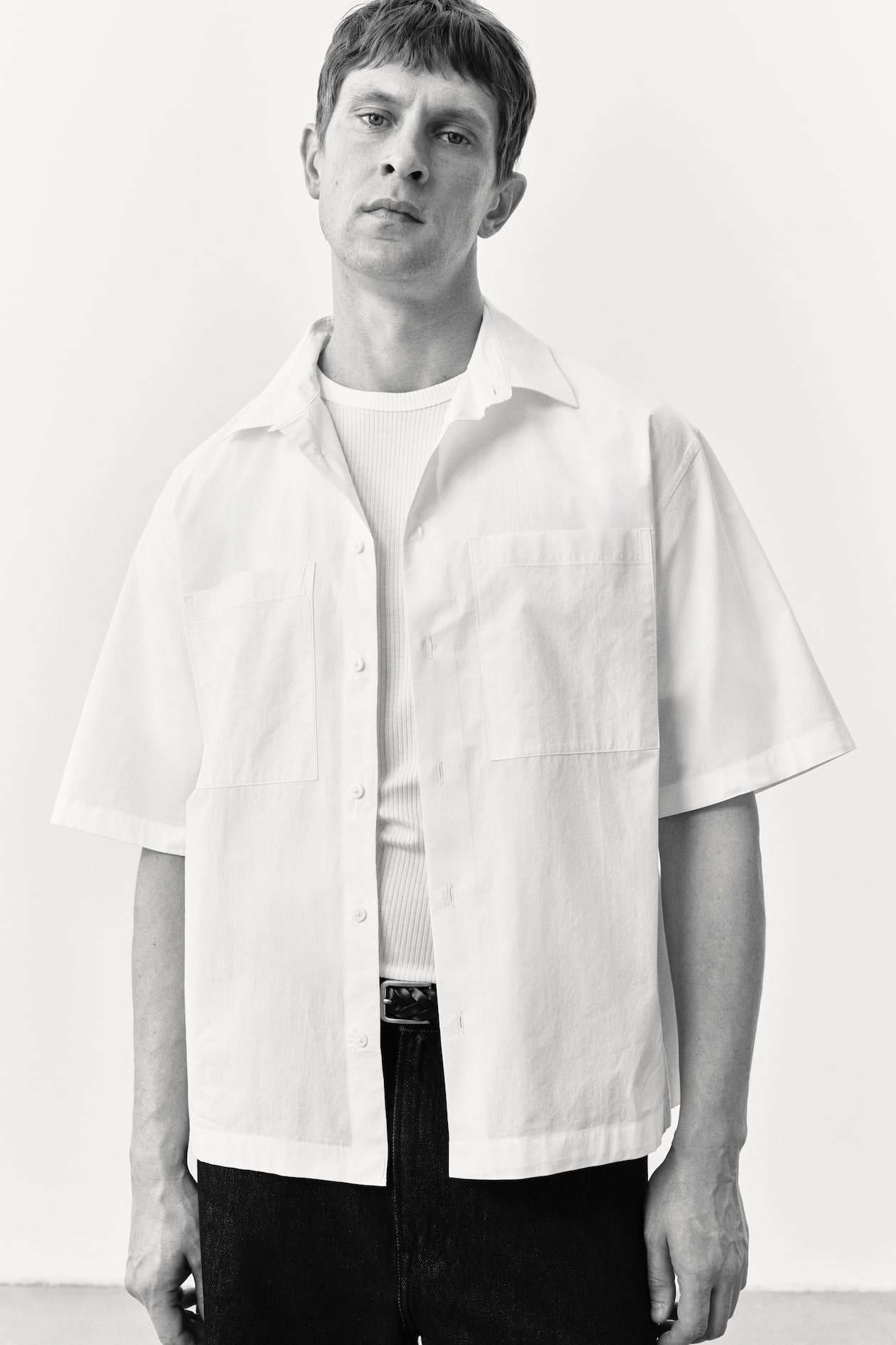 Regular Fit Short-sleeved shirt White Men H&M IN