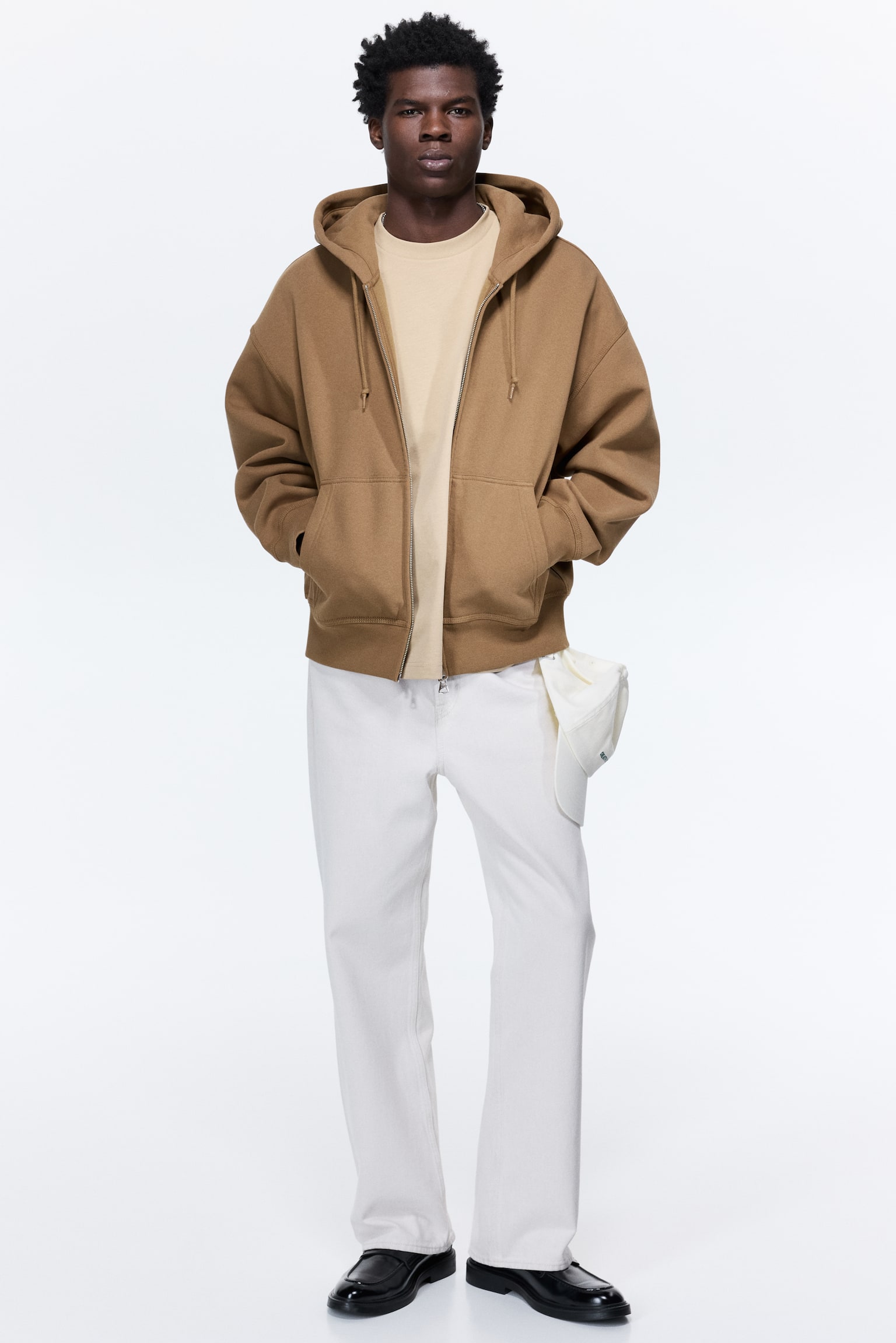טישירט כותנה Oversized Fit - בז'/כחול/אפור בהיר/לבן/שחור - 5